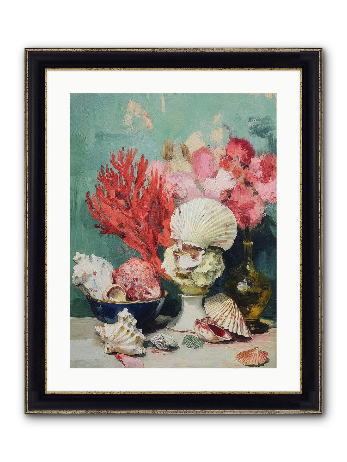 Sea's Artistry Framed Print - Black & Gold 18x24