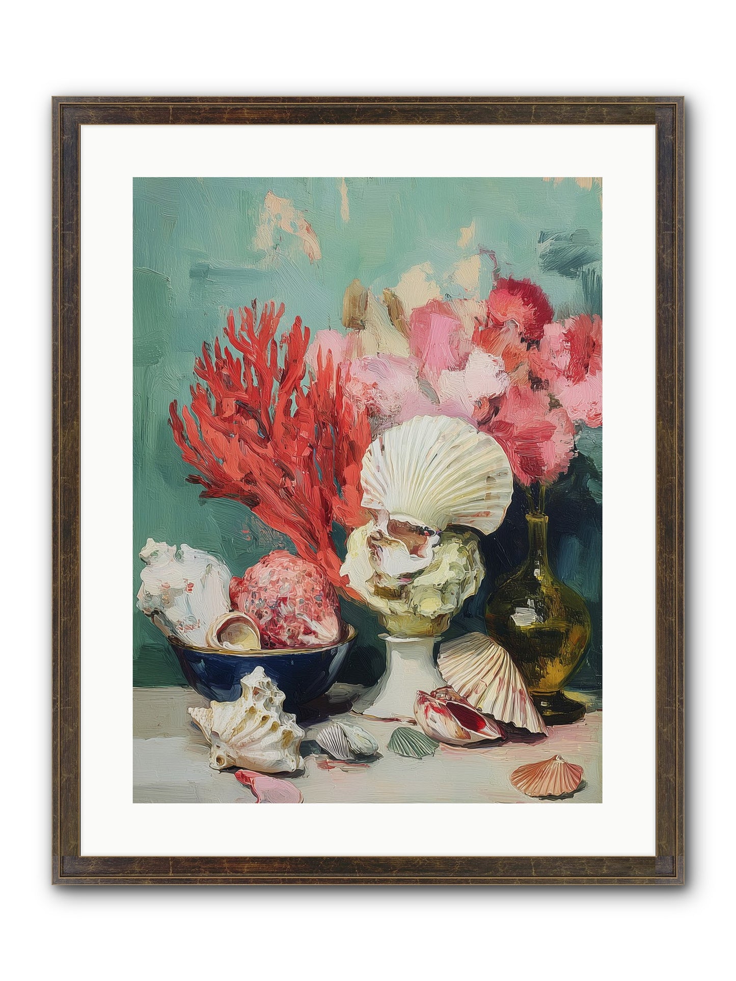 Sea's Artistry Framed Print - Slimwoods Black/Gold 18x24