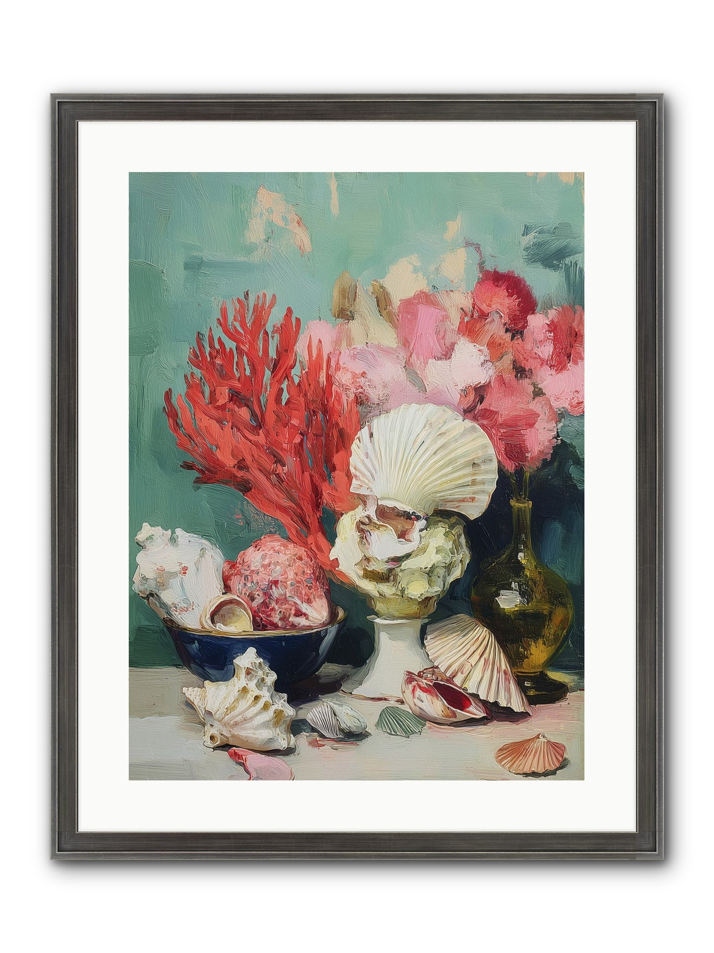 Sea's Artistry Framed Print - Slimwoods Black/Silver 18x24