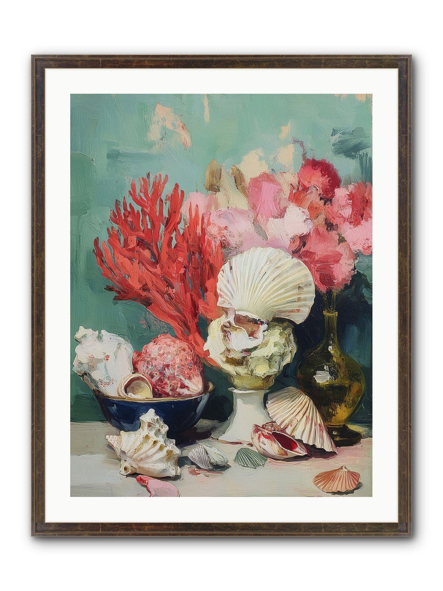 Sea's Artistry Framed Print - Slimwoods Black/Gold 24x32
