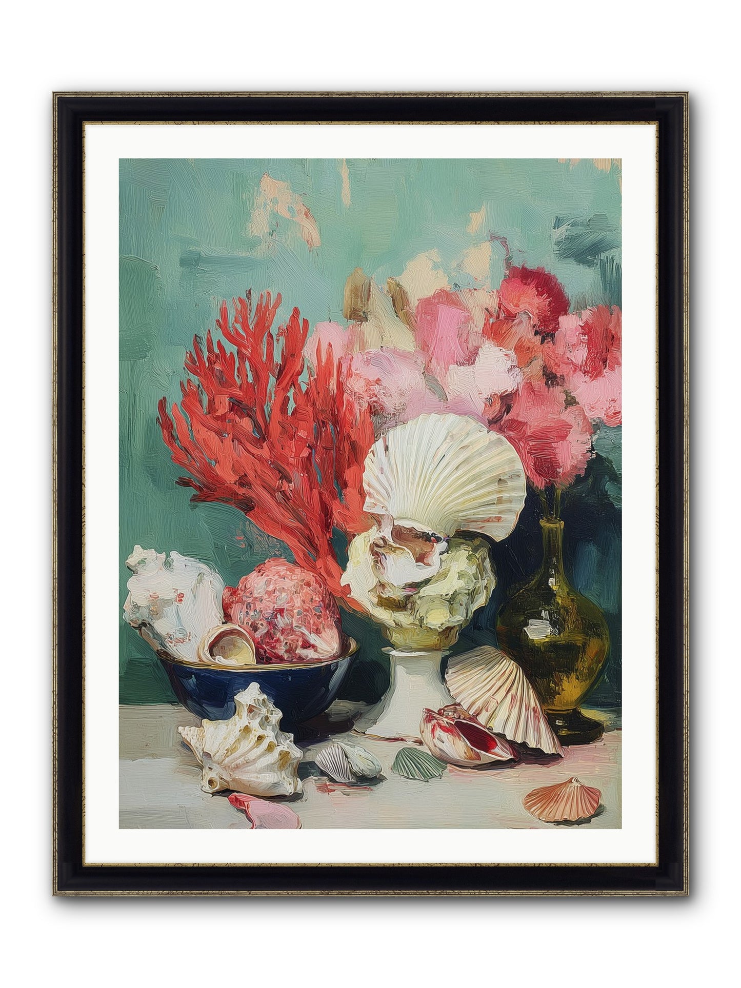 Sea's Artistry Framed Print - Black & Gold 30x40