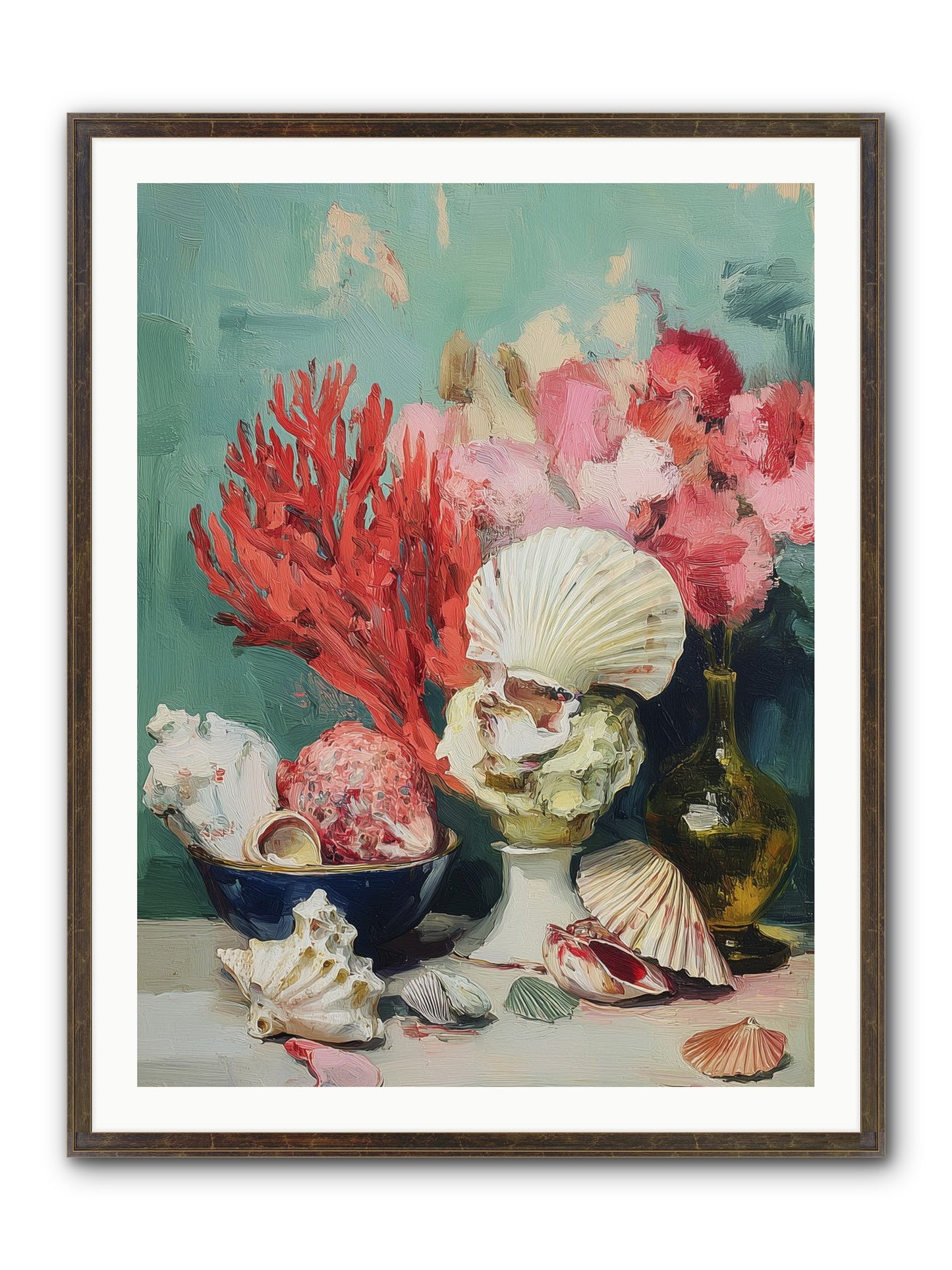 Sea's Artistry Framed Print - Slimwoods Black/Gold 30x40