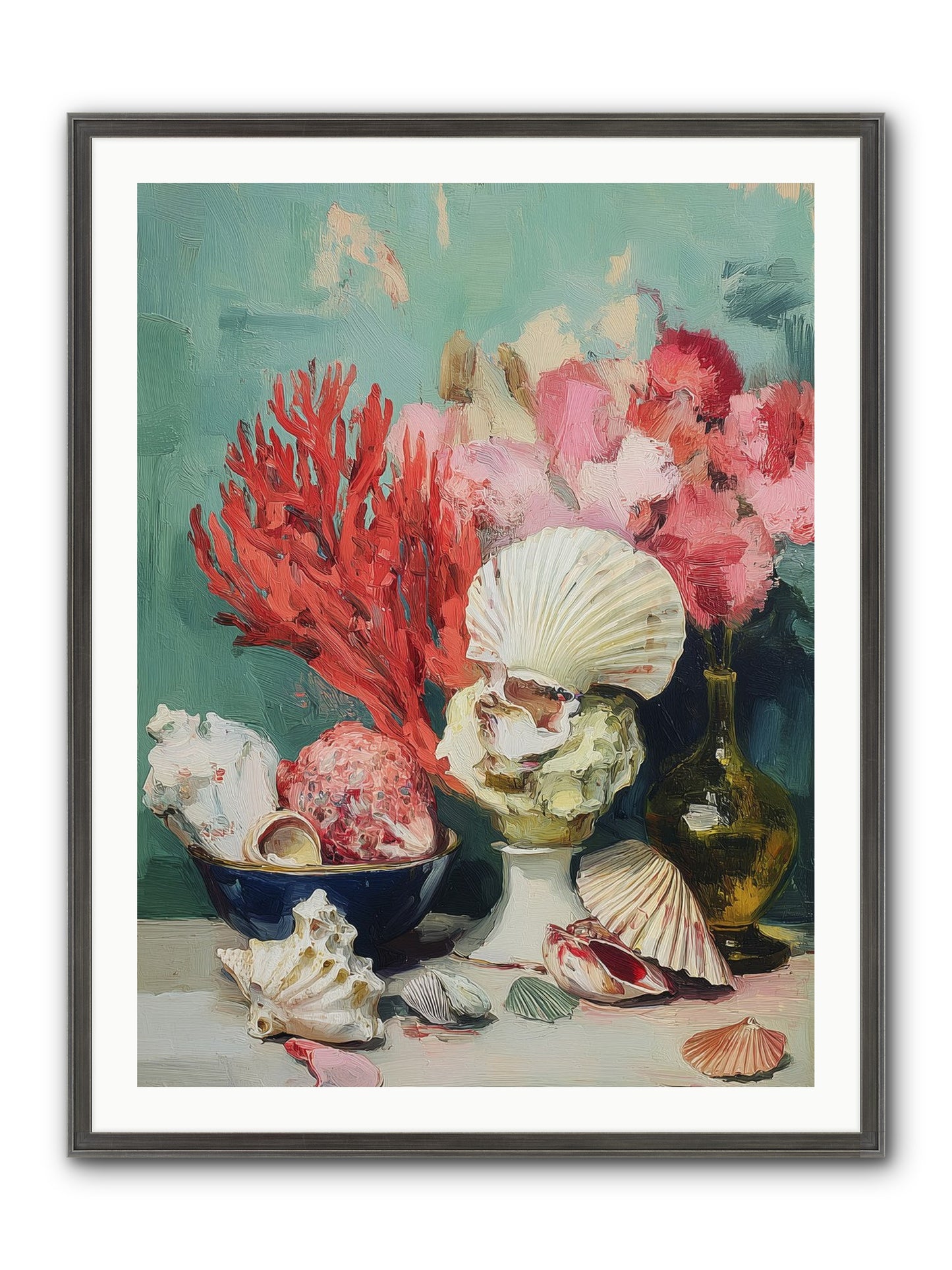 Sea's Artistry Framed Print - Slimwoods Black/Silver 30x40