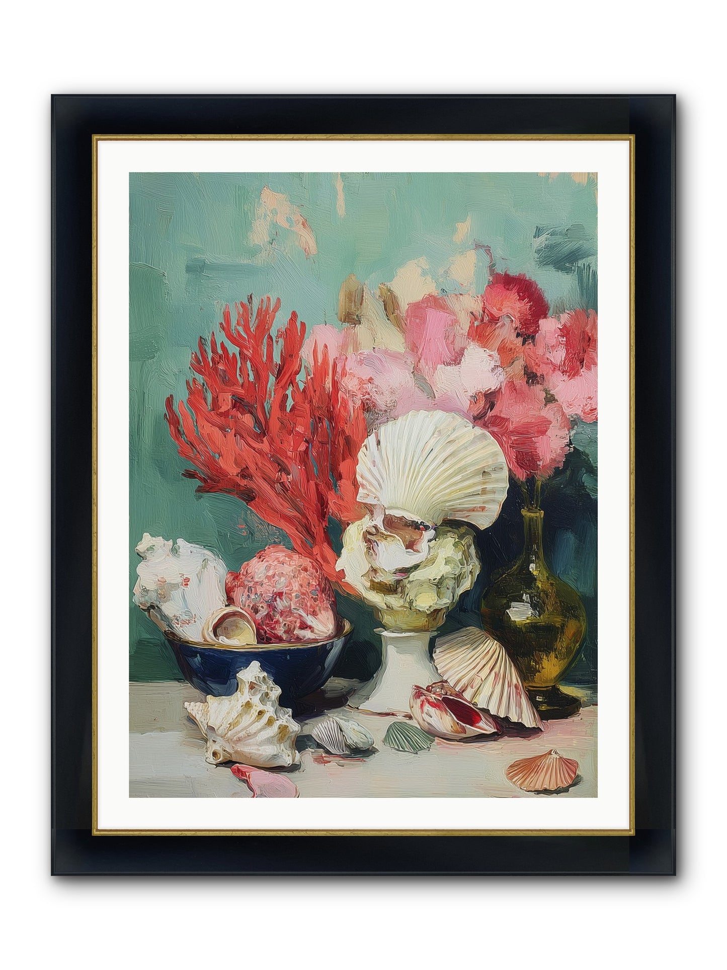 Sea's Artistry Framed Print - Wide Black w/Gold 30x40