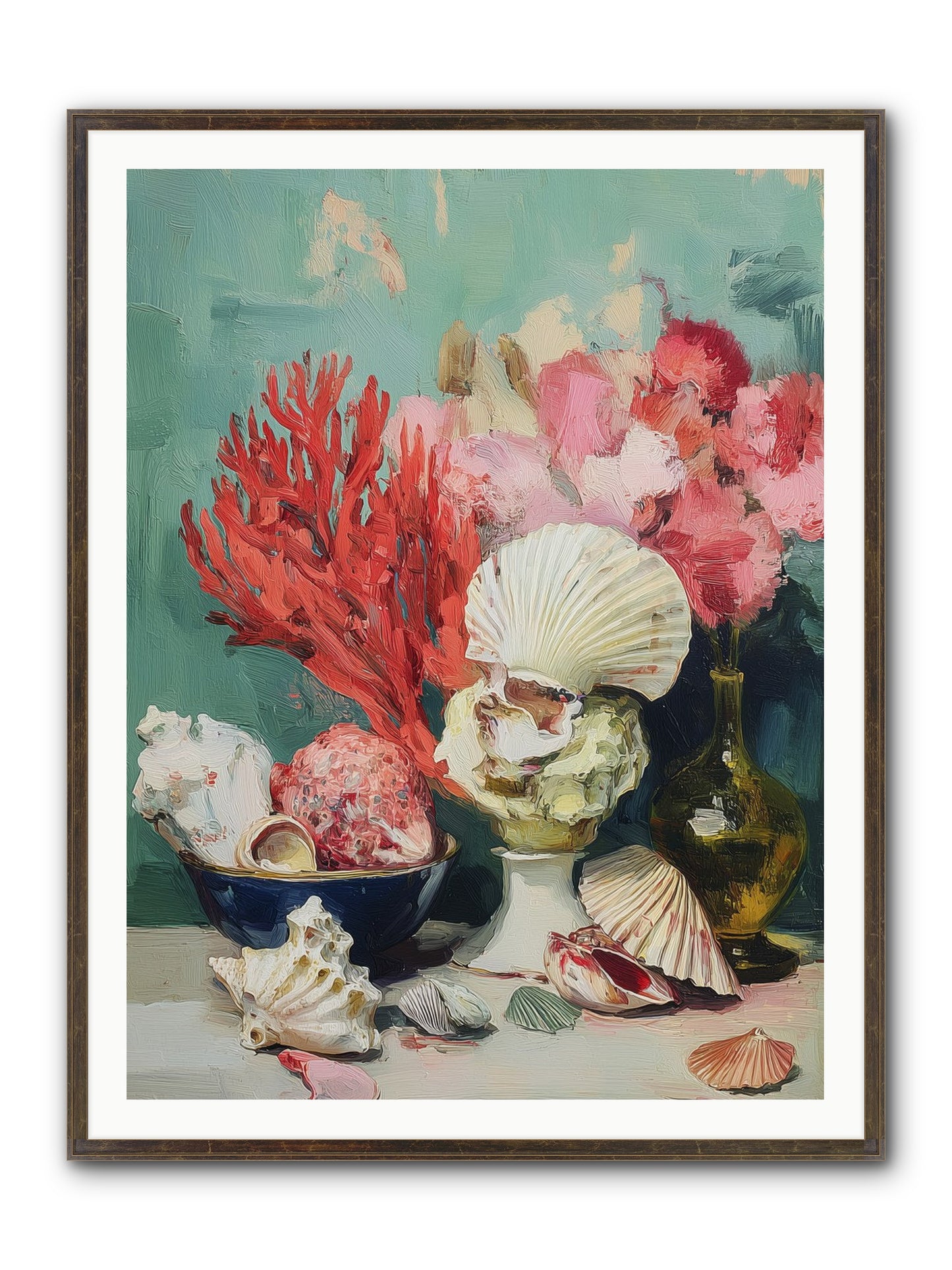Sea's Artistry Framed Print - Slimwoods Black/Gold 36x48