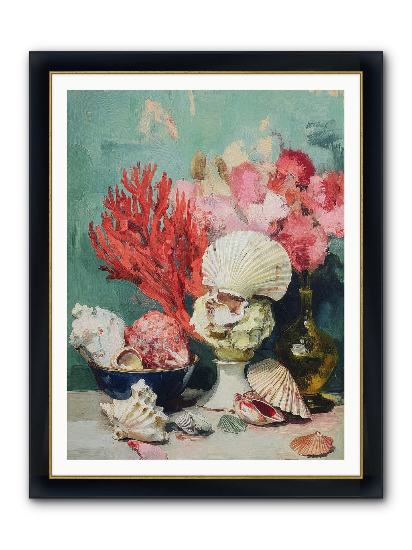 Sea's Artistry Framed Print - Wide Black w/Gold 36x48