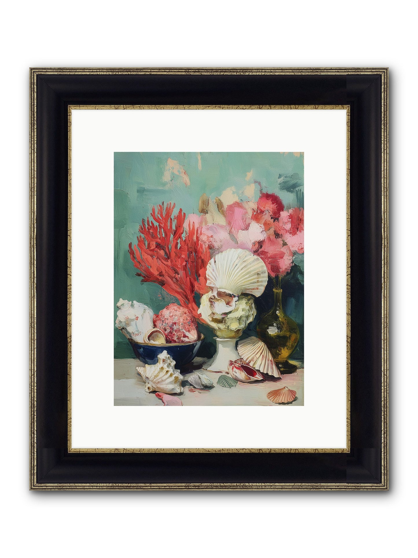 Sea's Artistry Framed Print - Black & Gold 9x12
