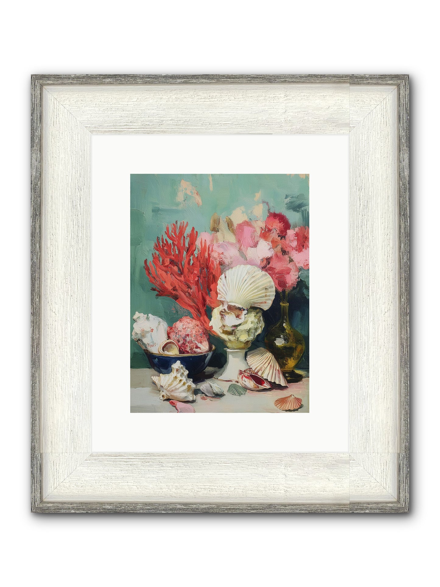 Sea's Artistry Framed Print - Driftwood White 9x12