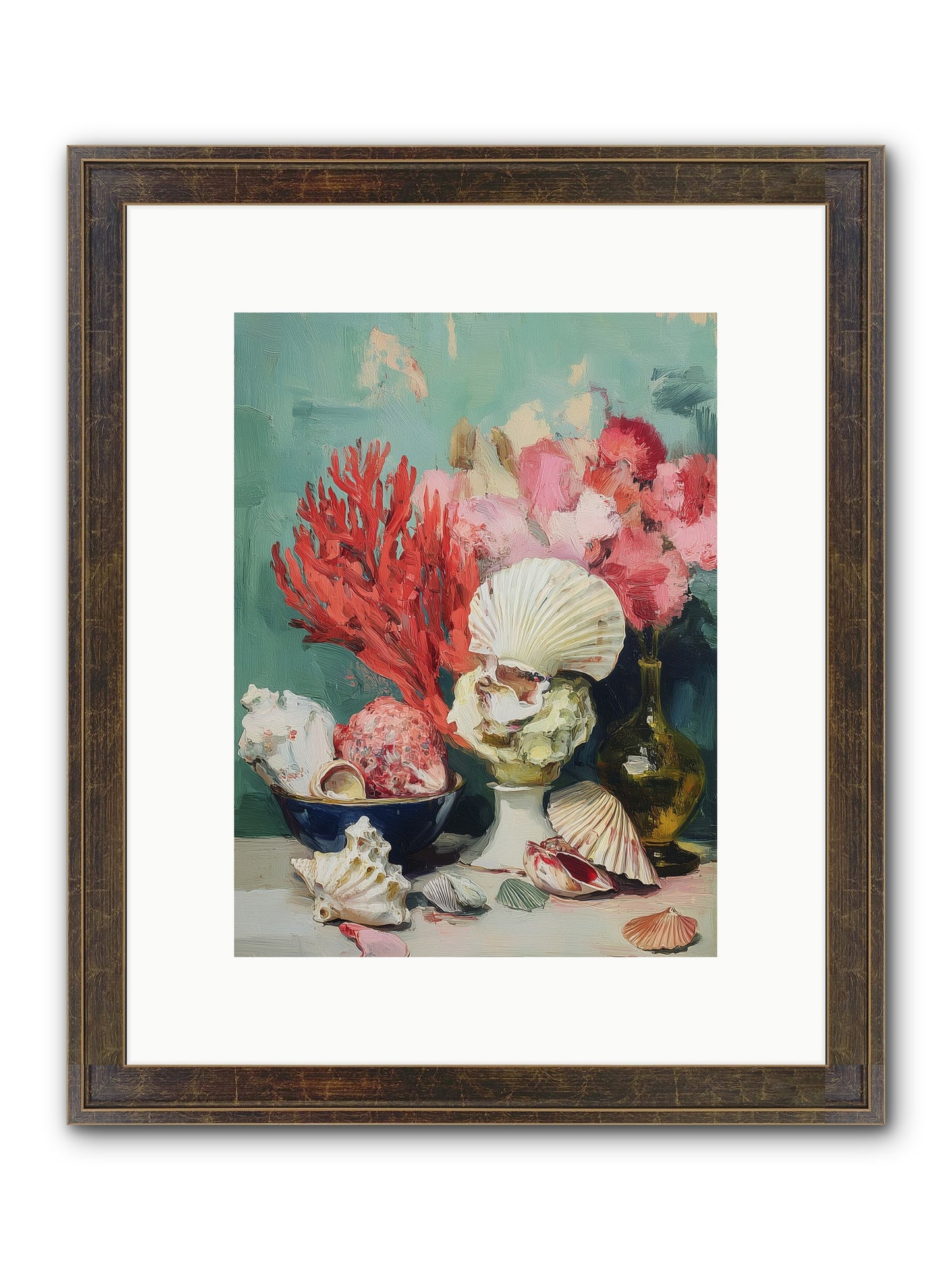 Sea's Artistry Framed Print - Slimwoods Black/Gold 9x12
