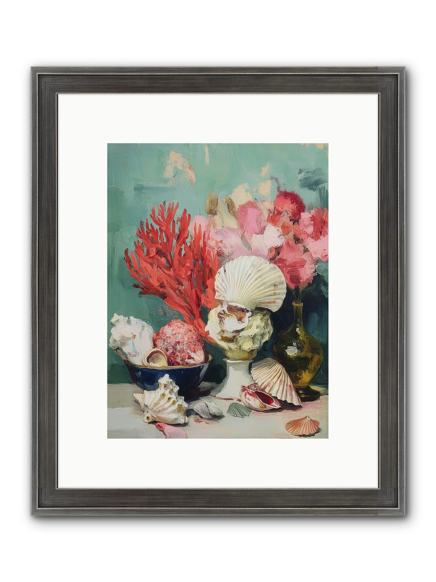 Sea's Artistry Framed Print - Slimwoods Black/Silver 9x12