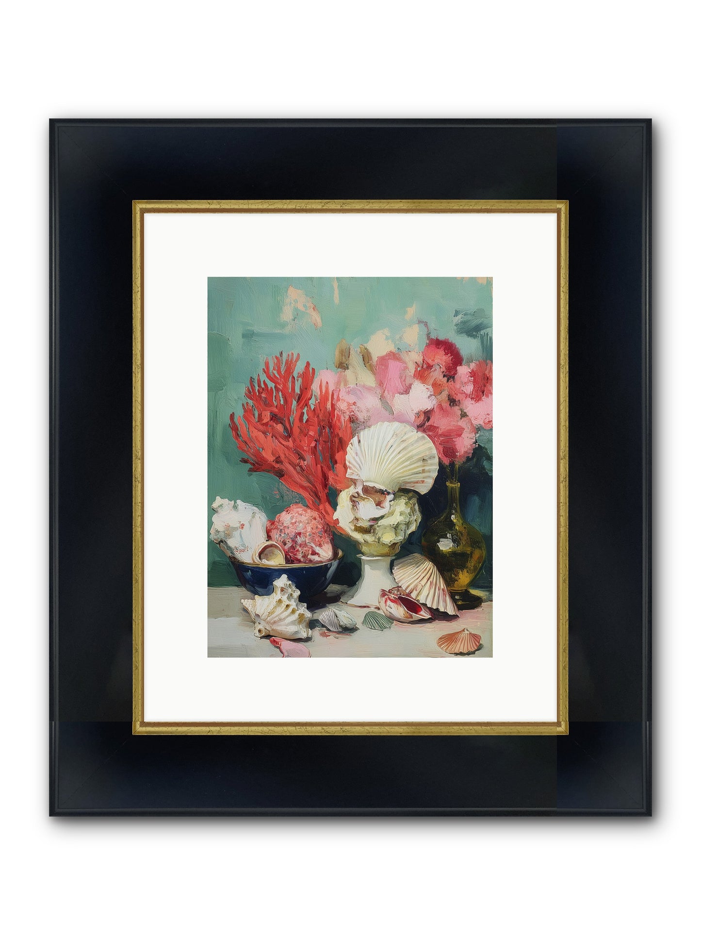 Sea's Artistry Framed Print - Wide Black w/Gold 9x12