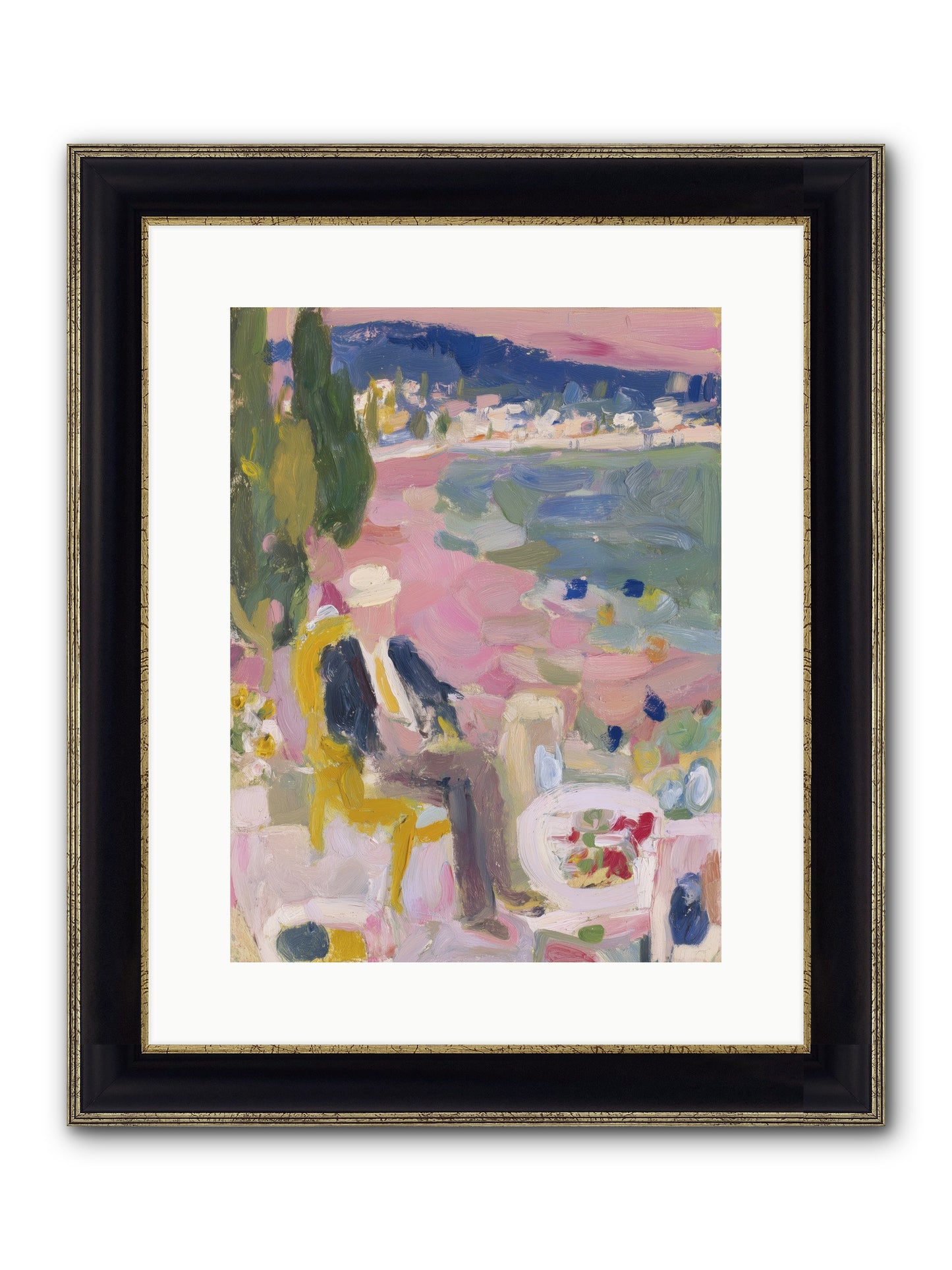 Sea's Panorama Framed Print - Black & Gold 12x16