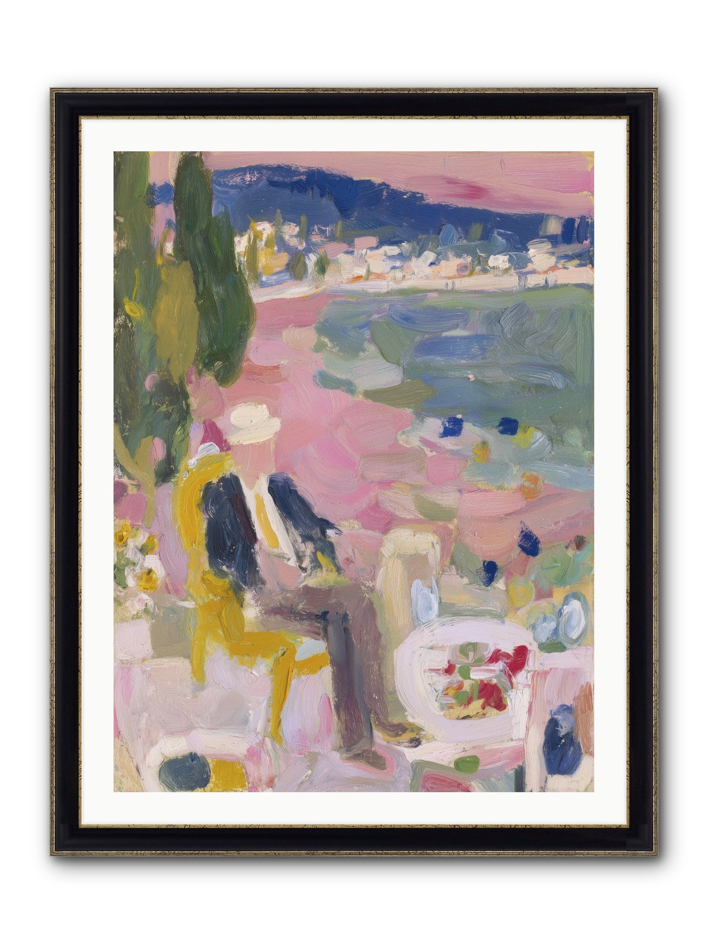 Sea's Panorama Framed Print - Black & Gold 30x40
