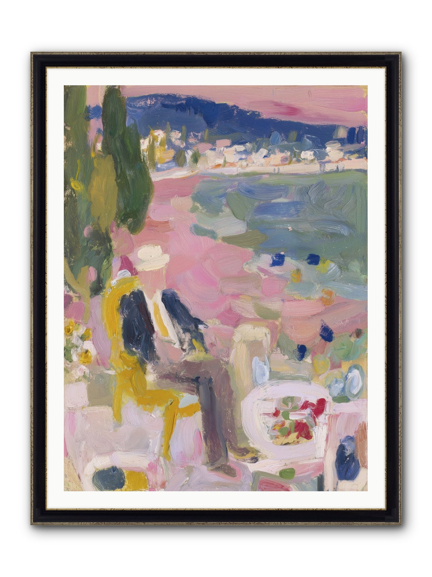 Sea's Panorama Framed Print - Black & Gold 36x48