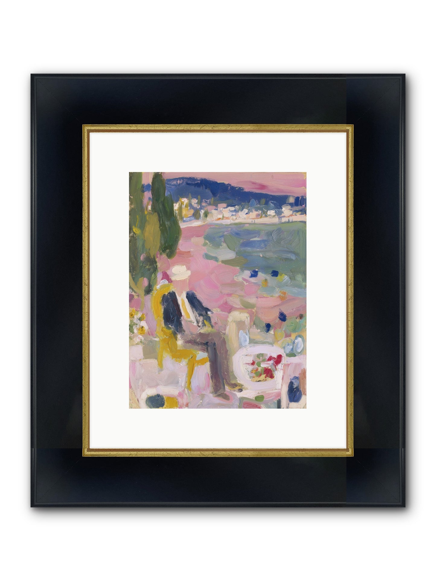 Sea's Panorama Framed Print - Wide Black w/Gold 9x12