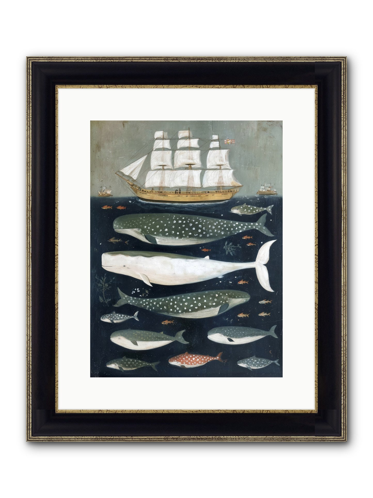 Sea's Parliament Framed Print - Black & Gold 12x16