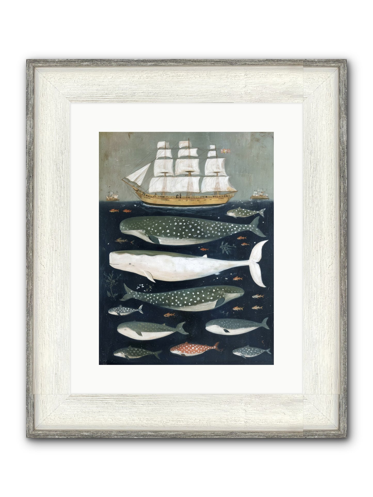 Sea's Parliament Framed Print - Driftwood White 12x16