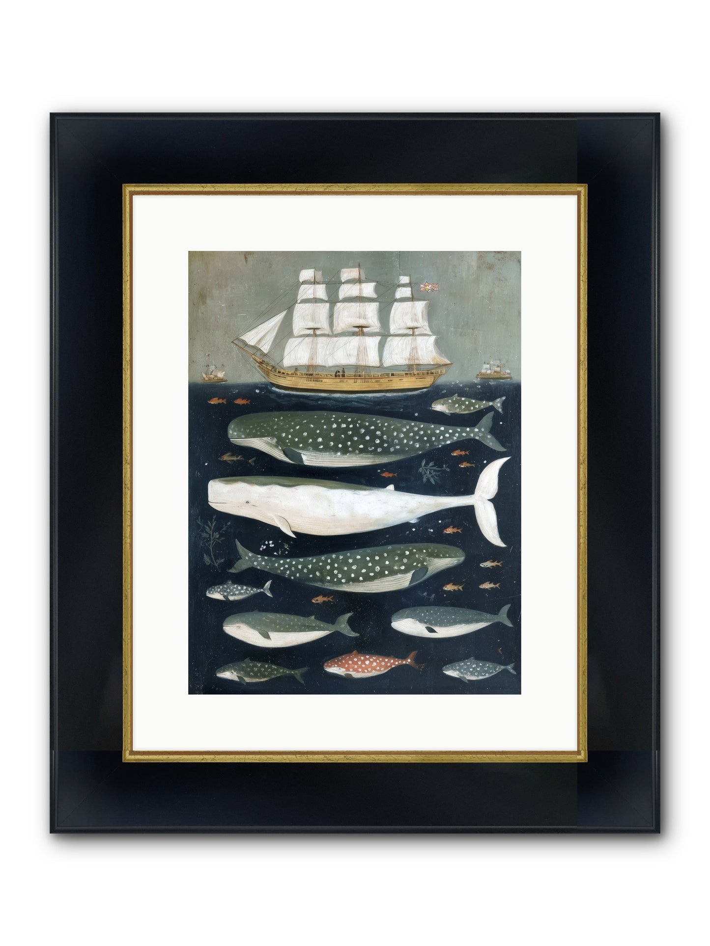 Sea's Parliament Framed Print - Wide Black w/Gold 12x16