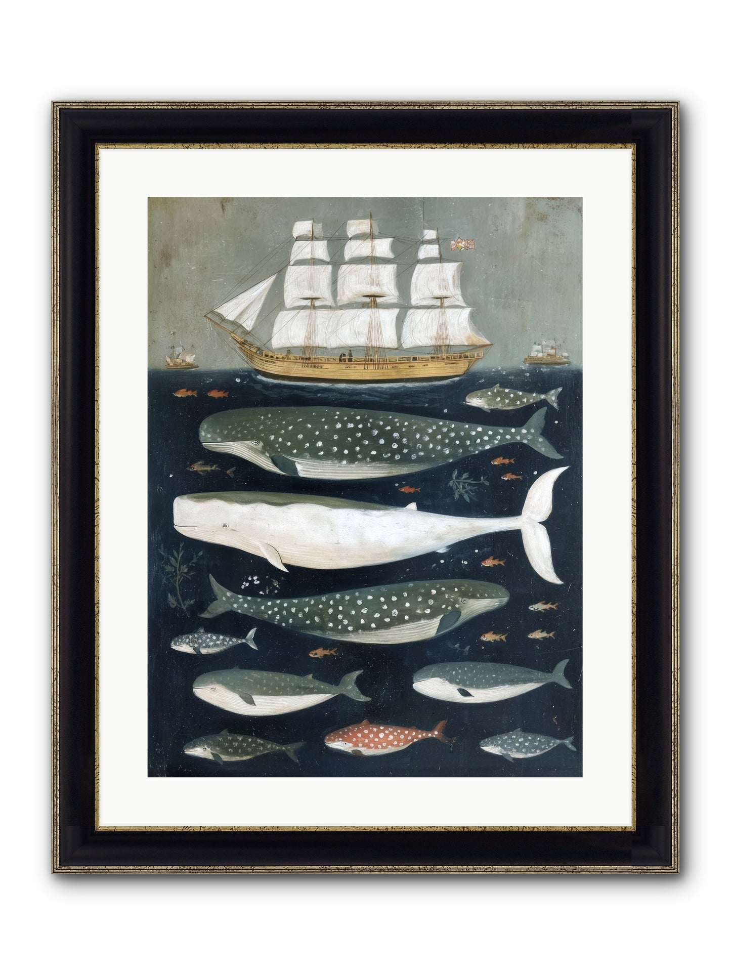 Sea's Parliament Framed Print - Black & Gold 18x24