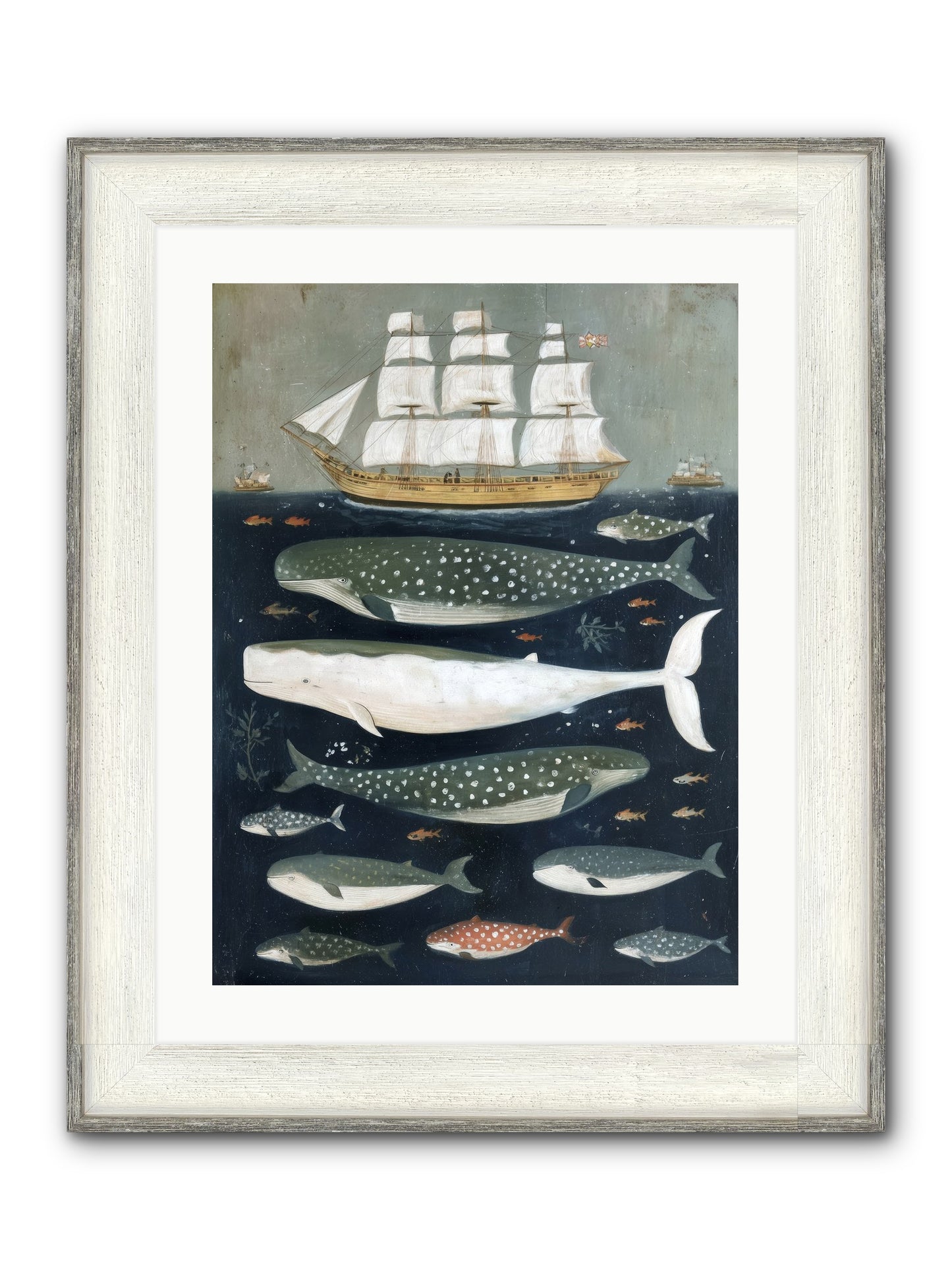 Sea's Parliament Framed Print - Driftwood White 18x24