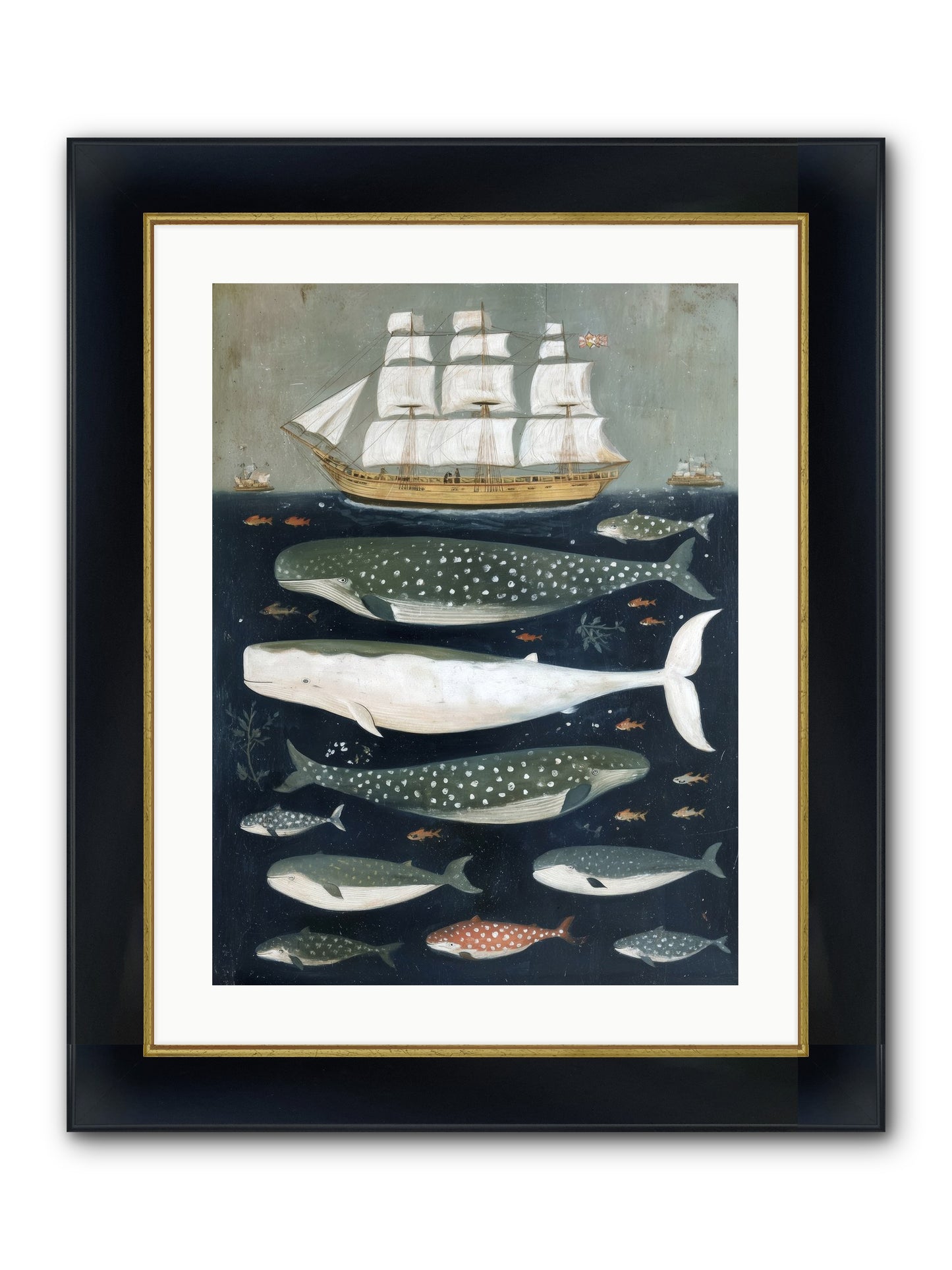 Sea's Parliament Framed Print - Wide Black w/Gold 18x24