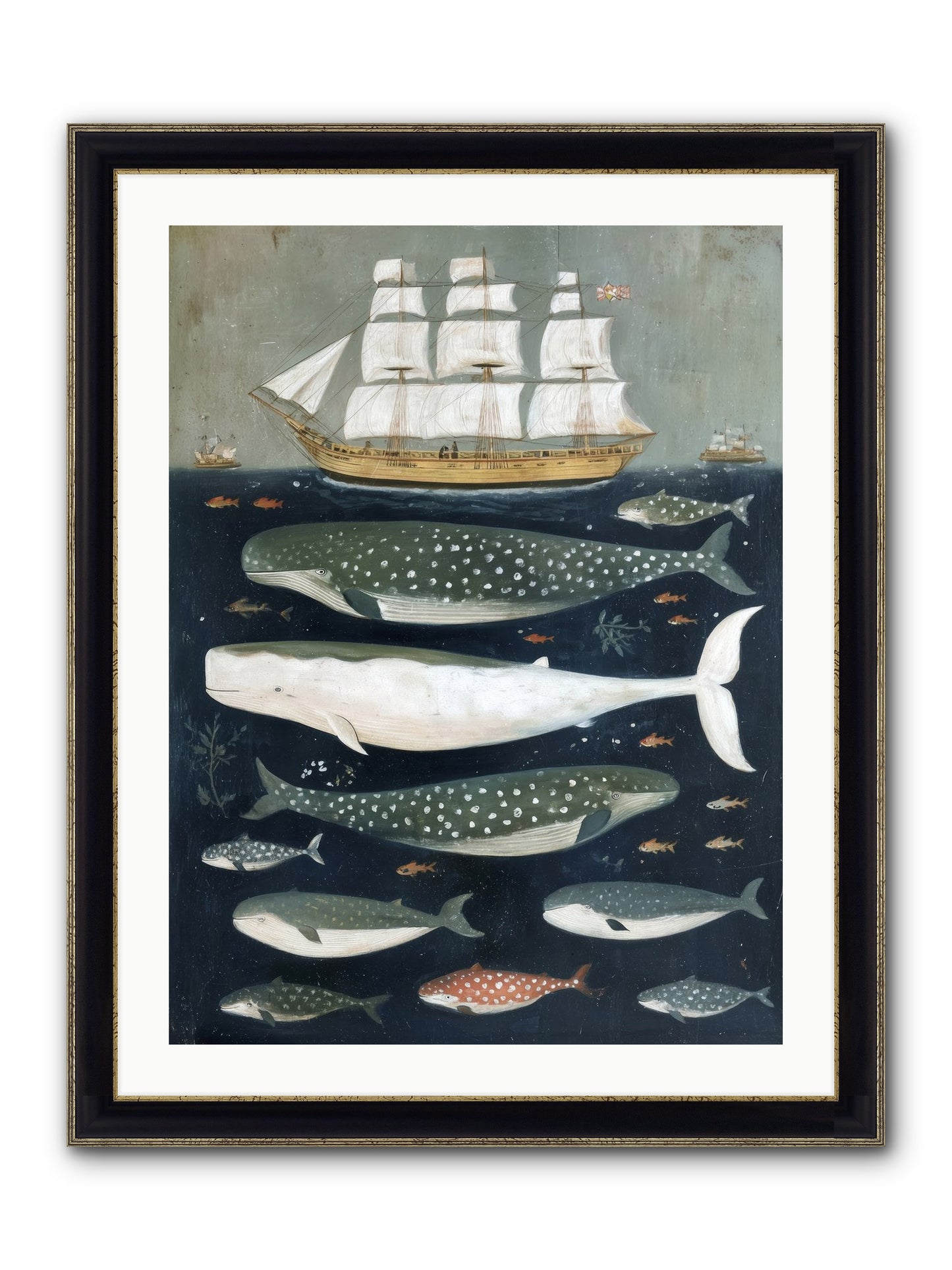 Sea's Parliament Framed Print - Black & Gold 24x32
