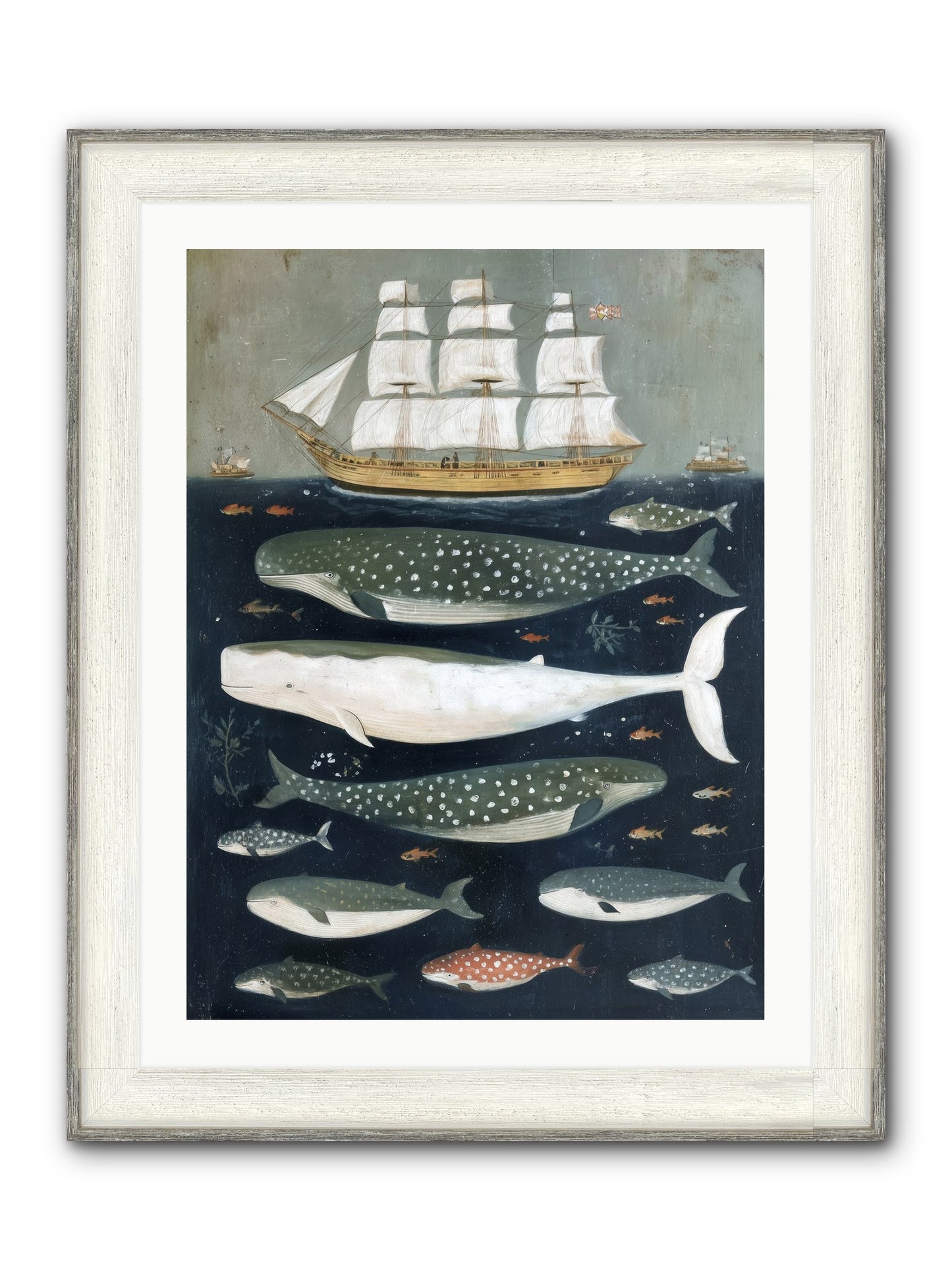Sea's Parliament Framed Print - Driftwood White 24x32