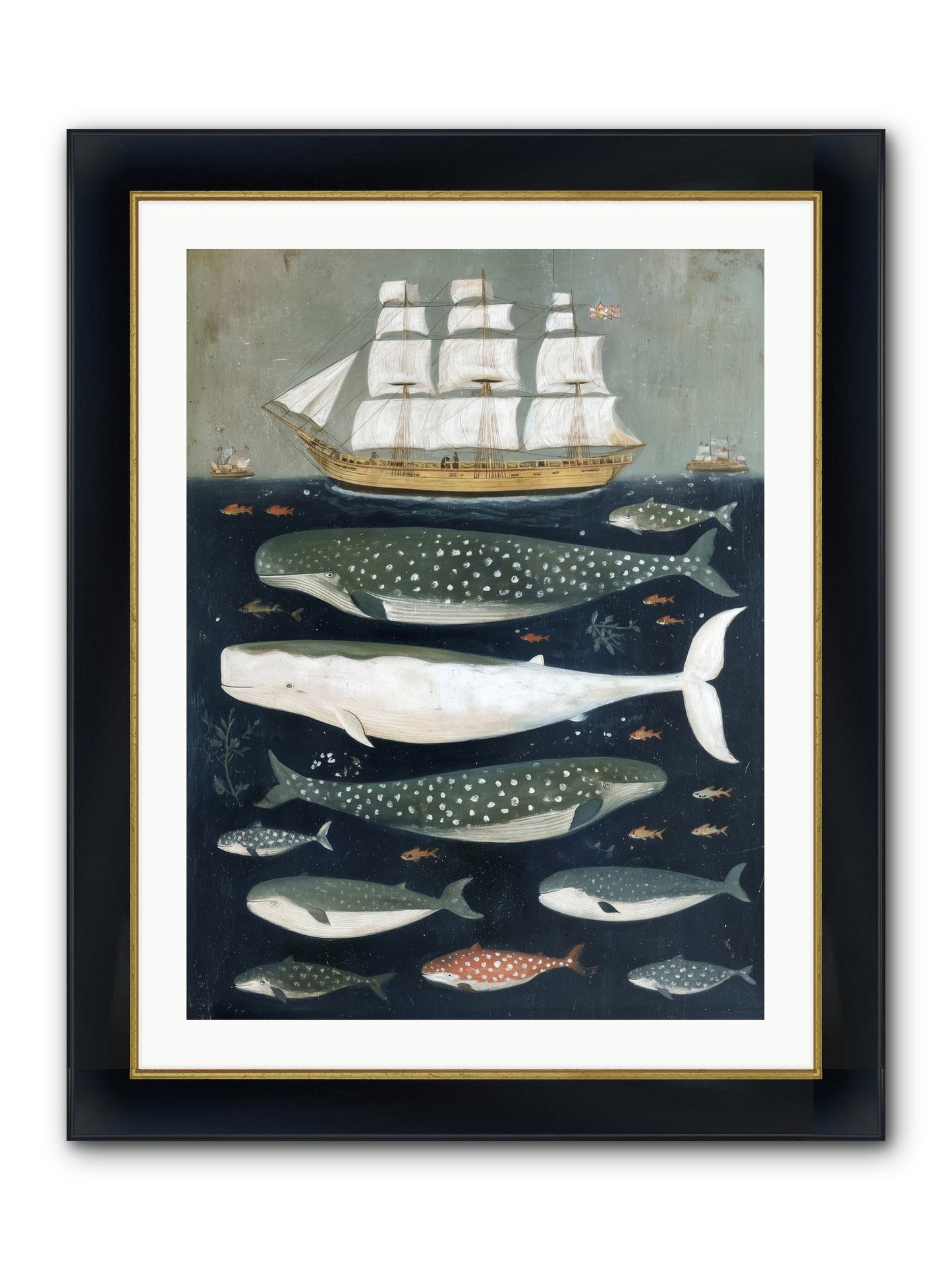Sea's Parliament Framed Print - Wide Black w/Gold 24x32