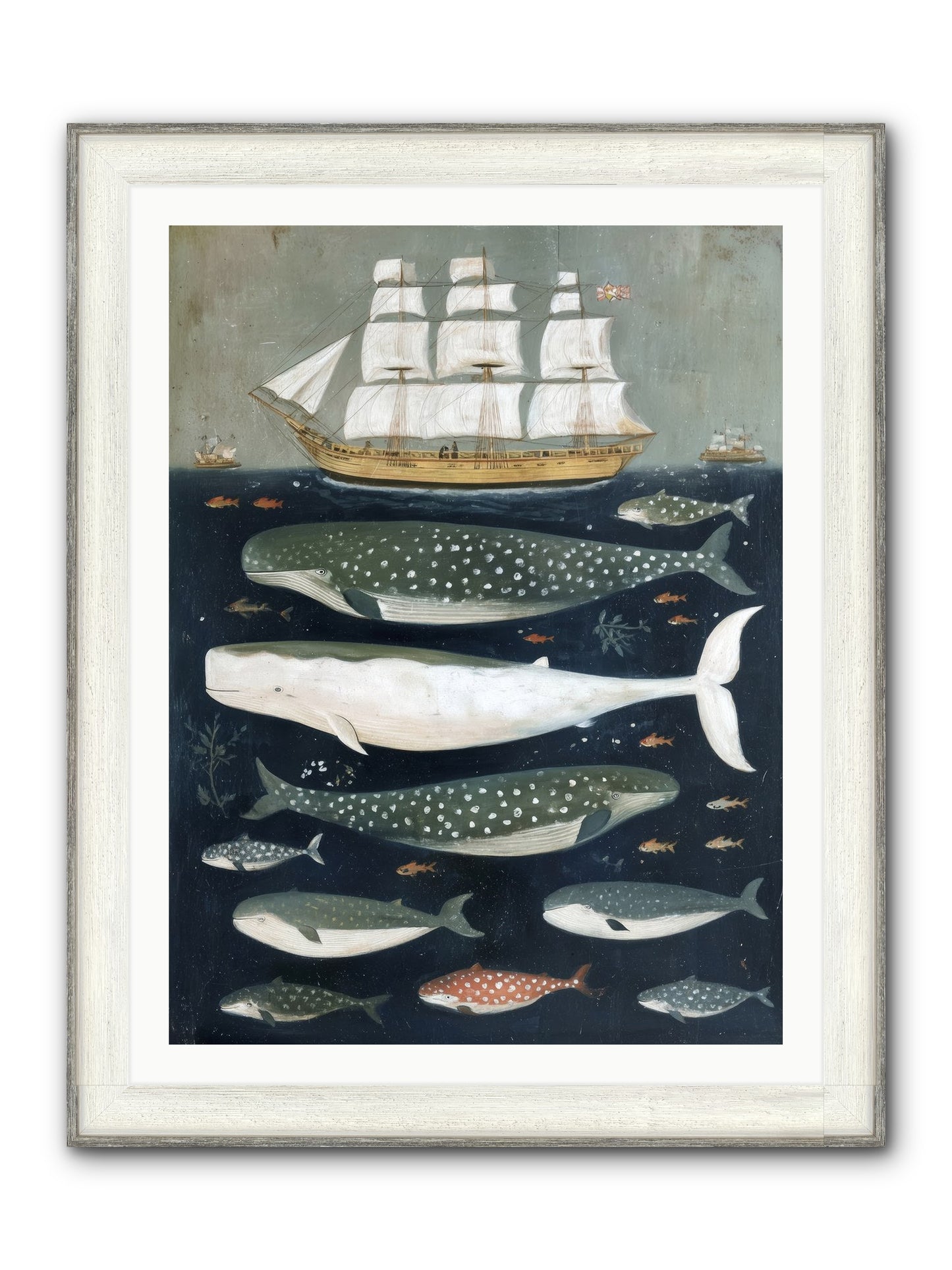 Sea's Parliament Framed Print - Driftwood White 30x40