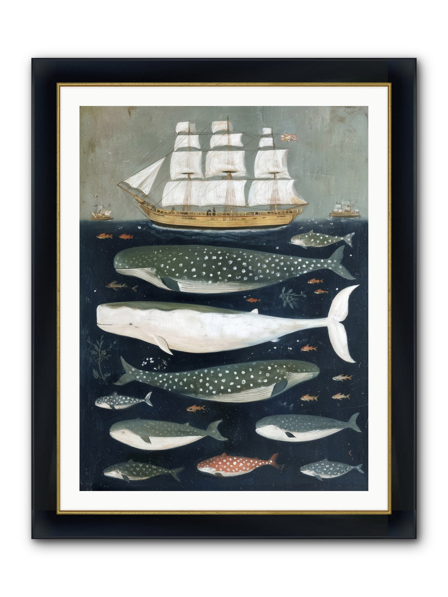 Sea's Parliament Framed Print - Wide Black w/Gold 30x40