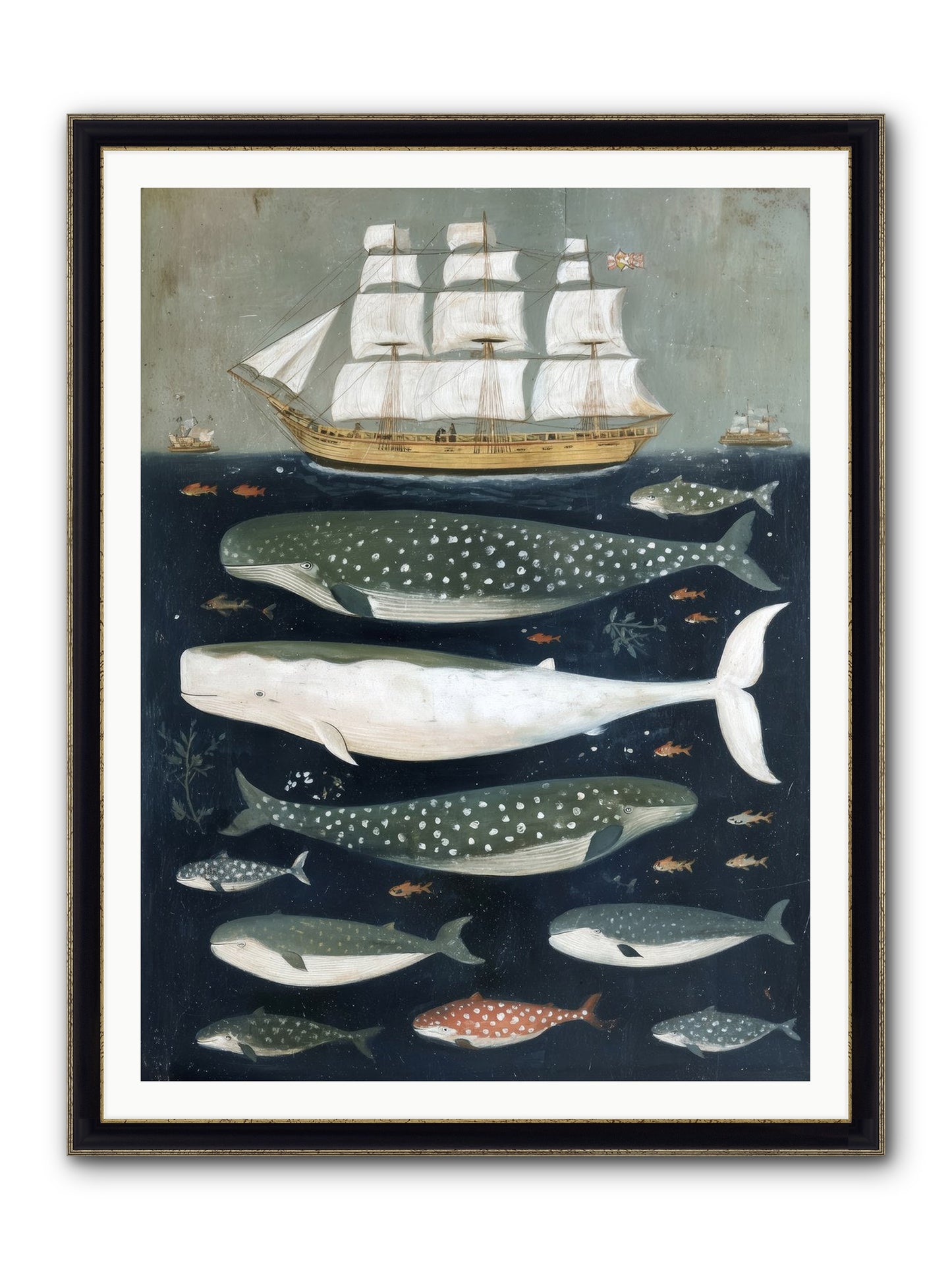 Sea's Parliament Framed Print - Black & Gold 36x48