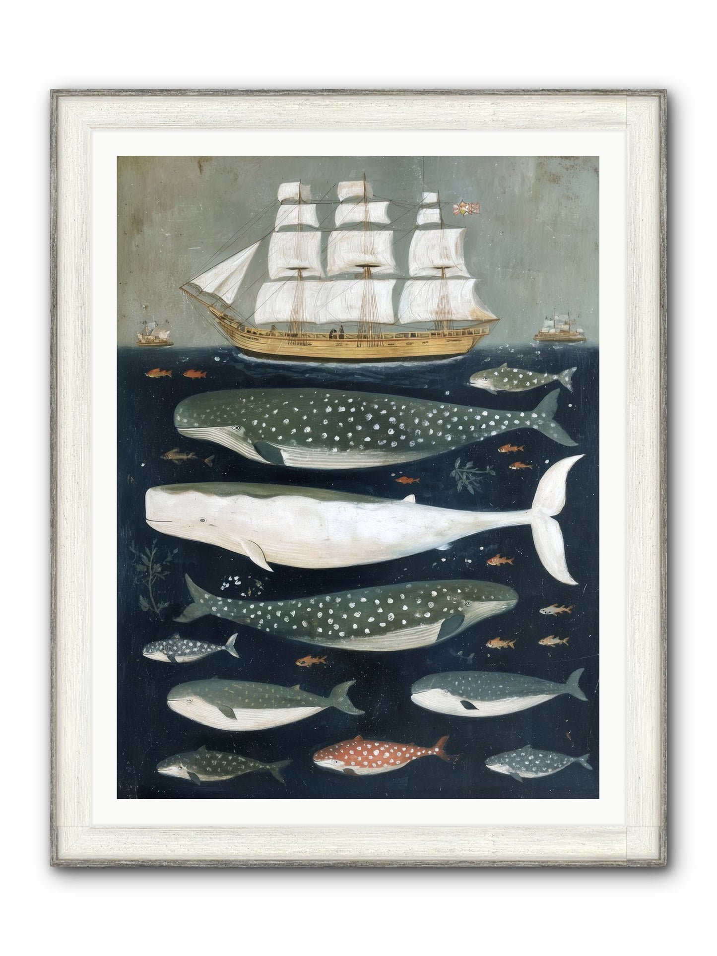 Sea's Parliament Framed Print - Driftwood White 36x48