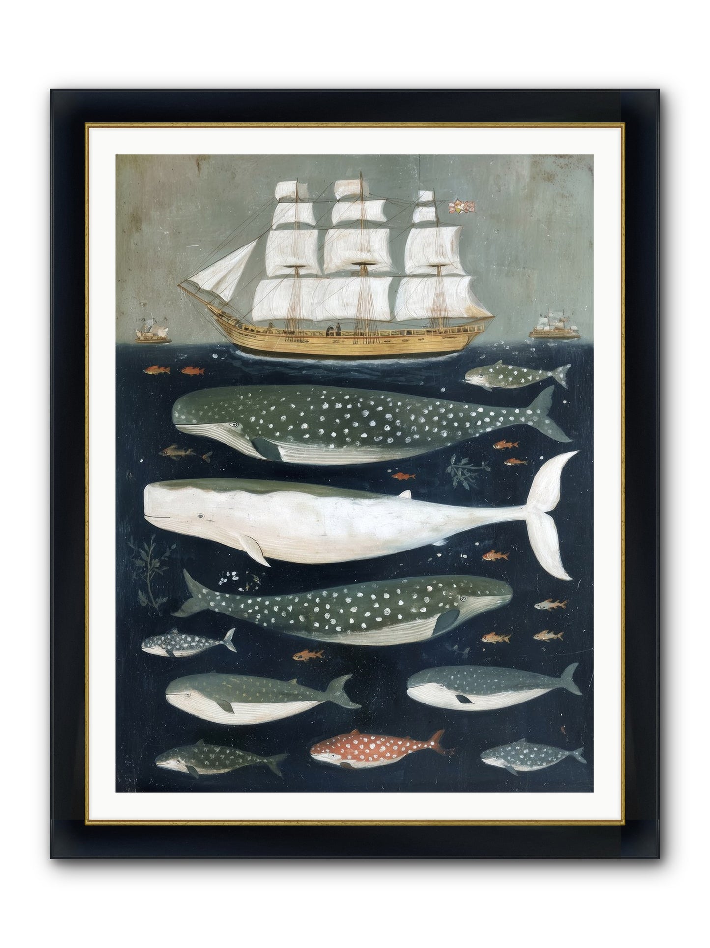 Sea's Parliament Framed Print - Wide Black w/Gold 36x48
