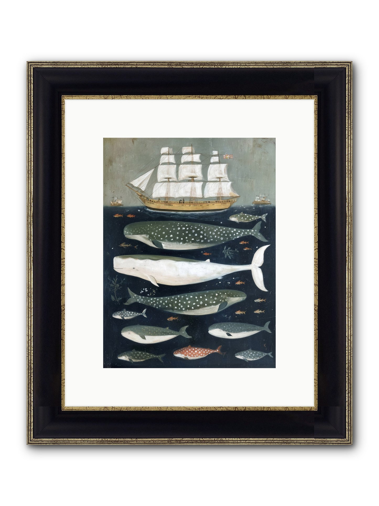 Sea's Parliament Framed Print - Black & Gold 9x12