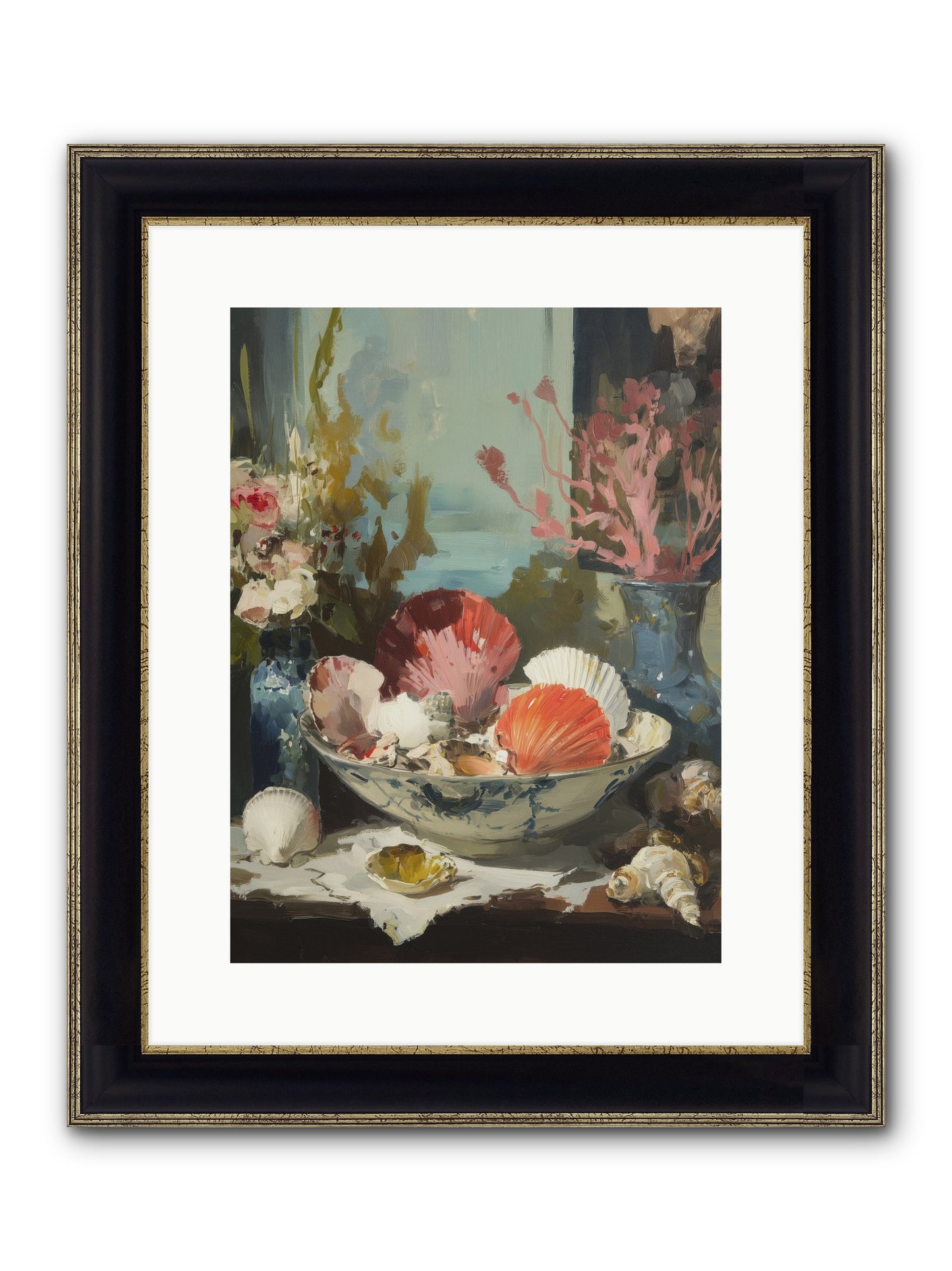 Sea Songs Framed Print - Black & Gold 12x16