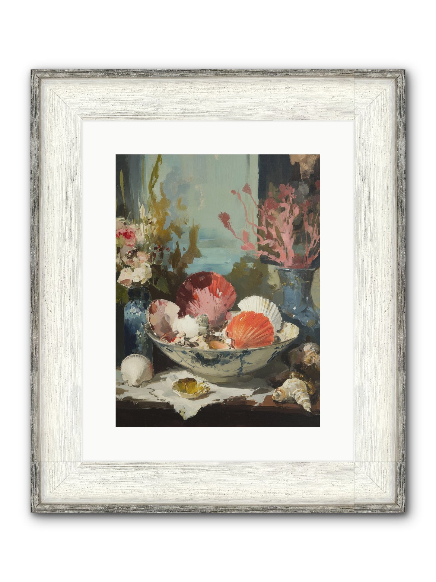 Sea Songs Framed Print - Driftwood White 12x16