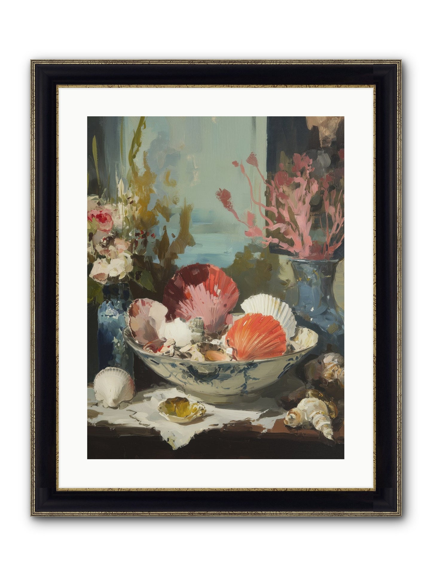 Sea Songs Framed Print - Black & Gold 18x24