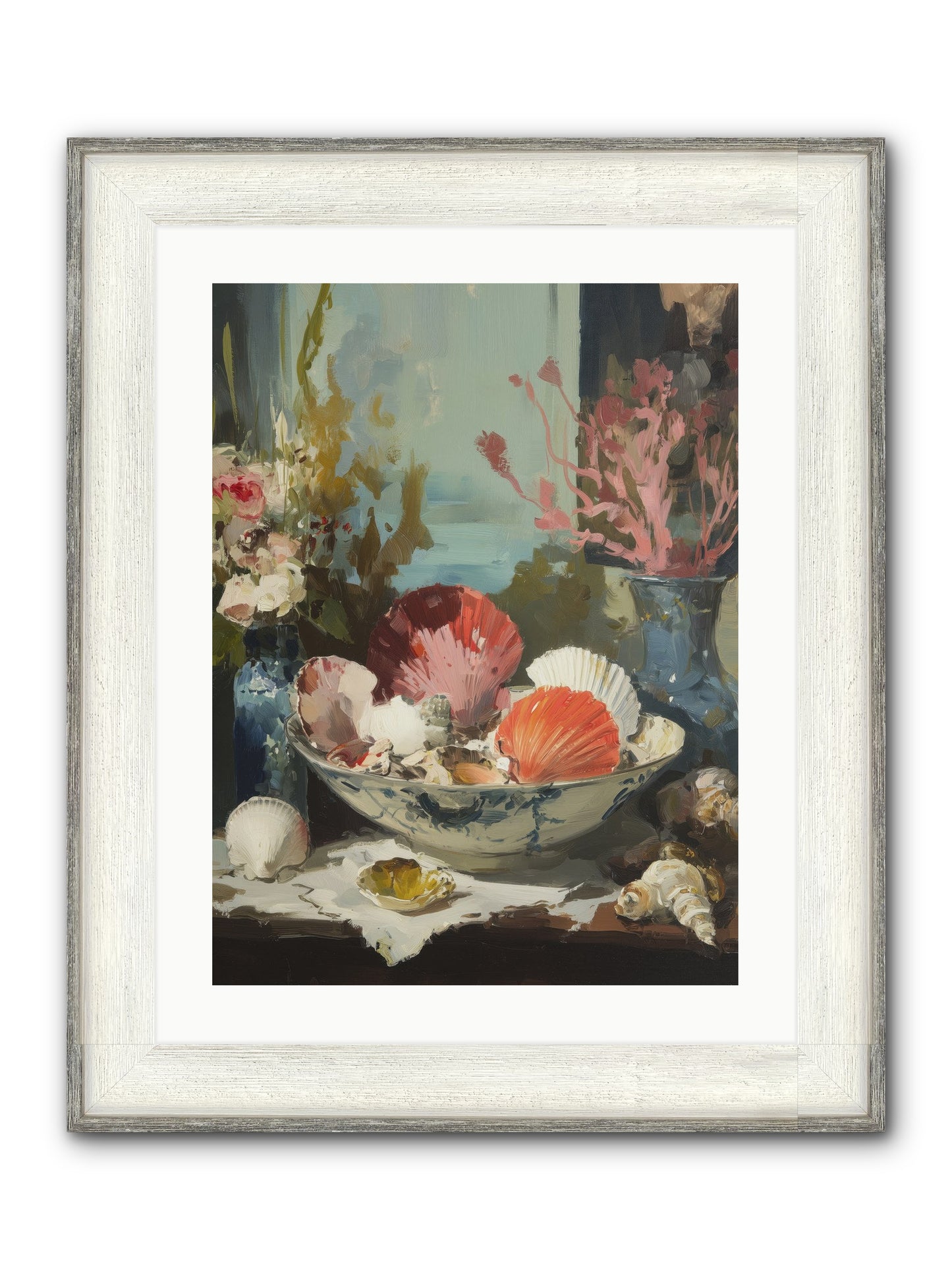 Sea Songs Framed Print - Driftwood White 18x24