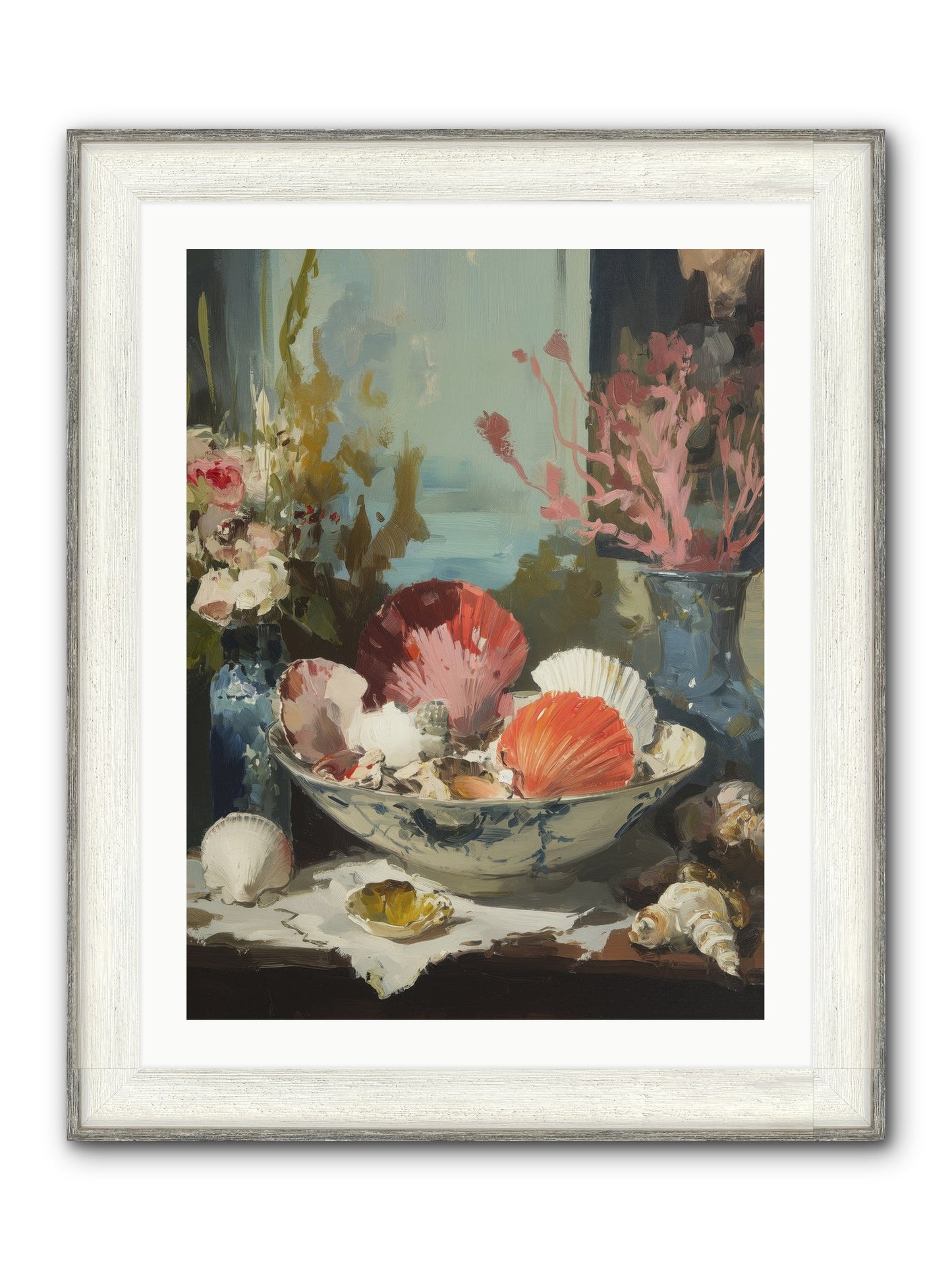 Sea Songs Framed Print - Driftwood White 24x32