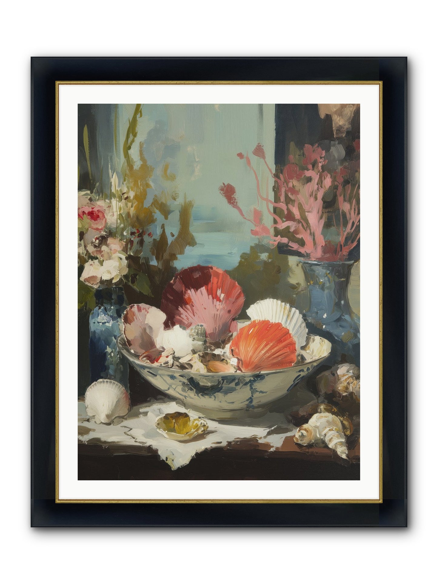Sea Songs Framed Print - Wide Black w/Gold 30x40