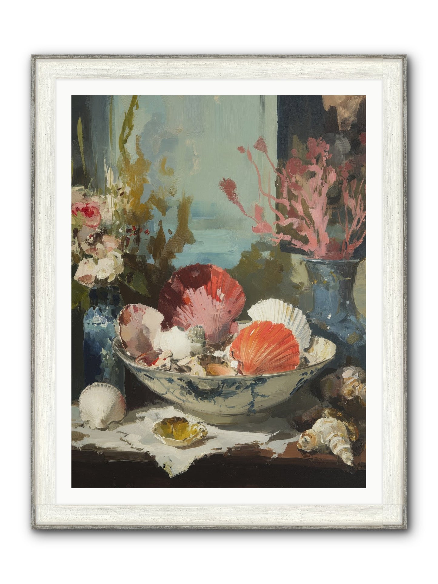 Sea Songs Framed Print - Driftwood White 36x48