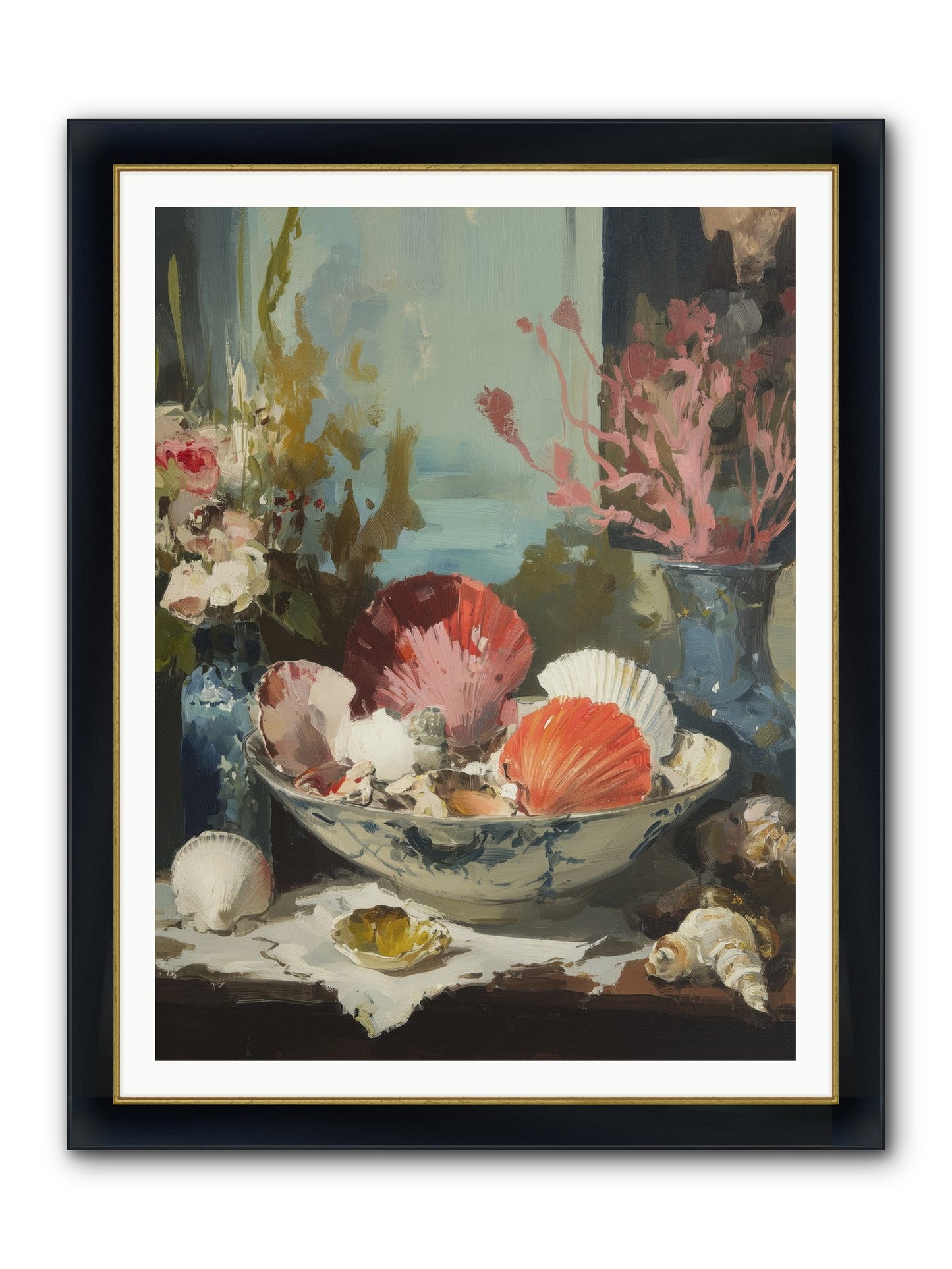 Sea Songs Framed Print - Wide Black w/Gold 36x48