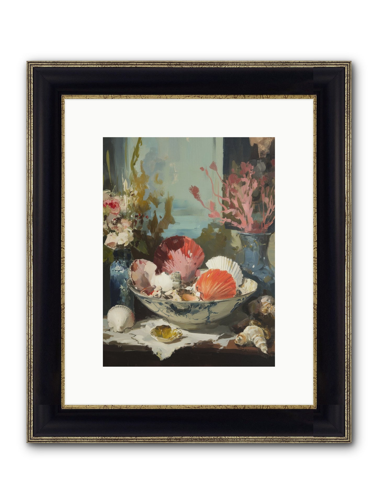 Sea Songs Framed Print - Black & Gold 9x12