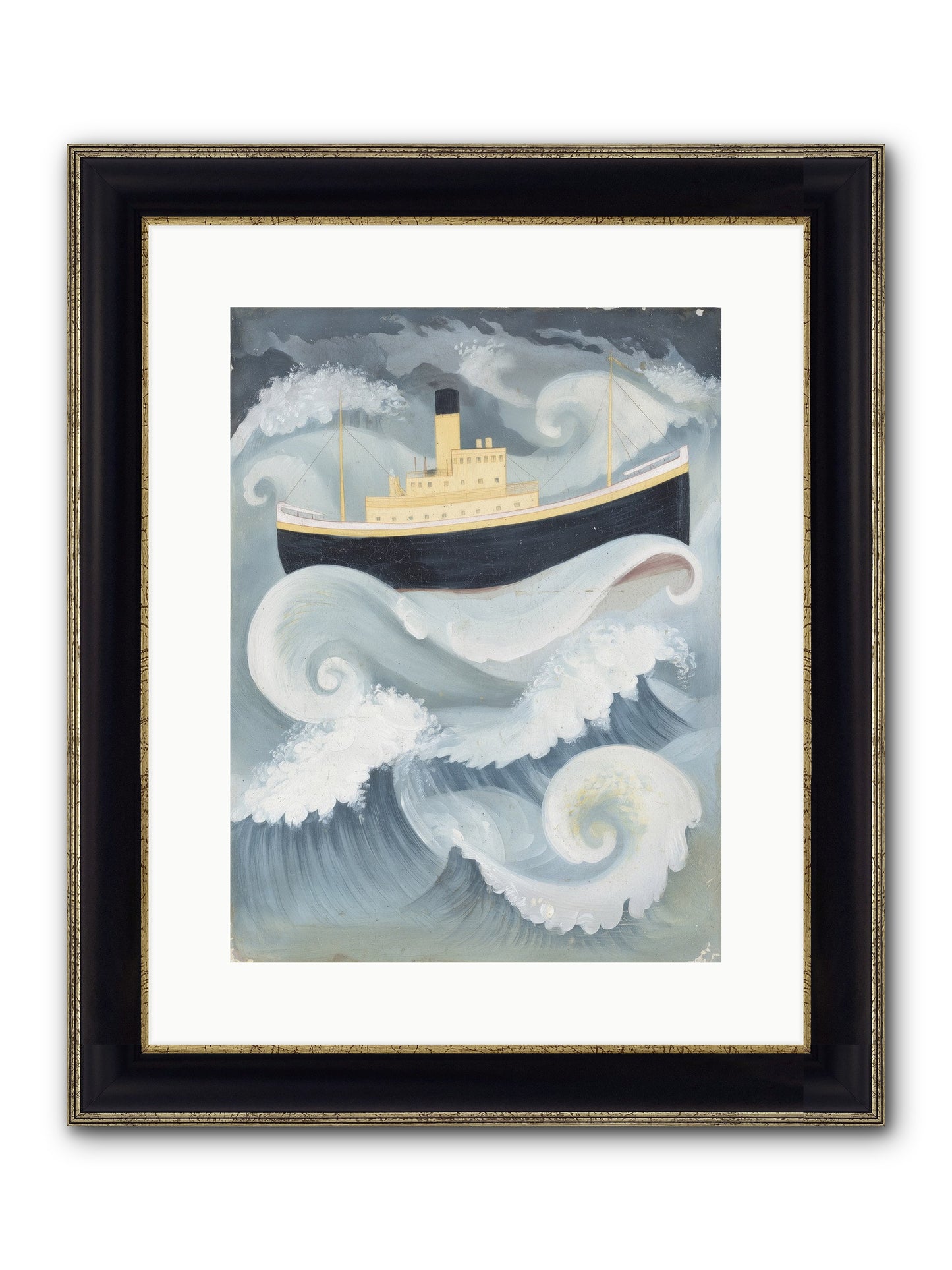 Sea Voyager Framed Print - Black & Gold 12x16