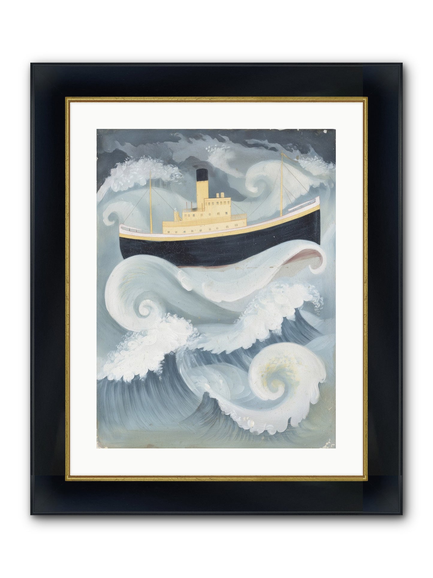Sea Voyager Framed Print - Wide Black w/Gold 18x24