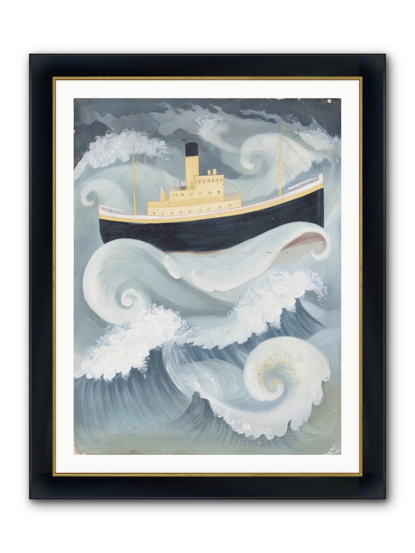 Sea Voyager Framed Print - Wide Black w/Gold 30x40