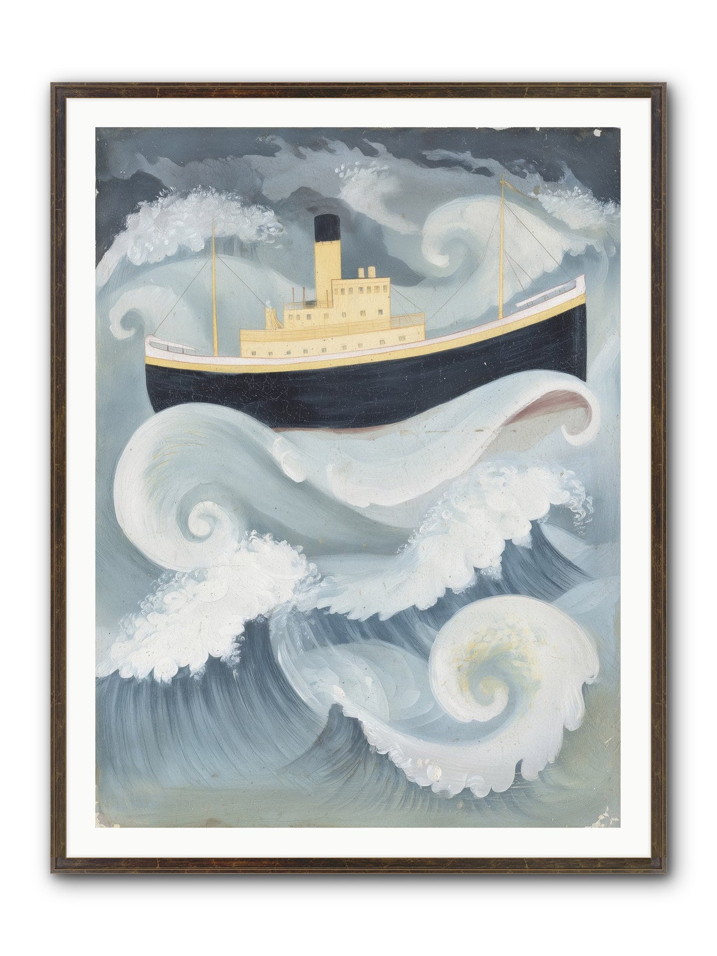 Sea Voyager Framed Print - Slimwoods Black/Gold 36x48