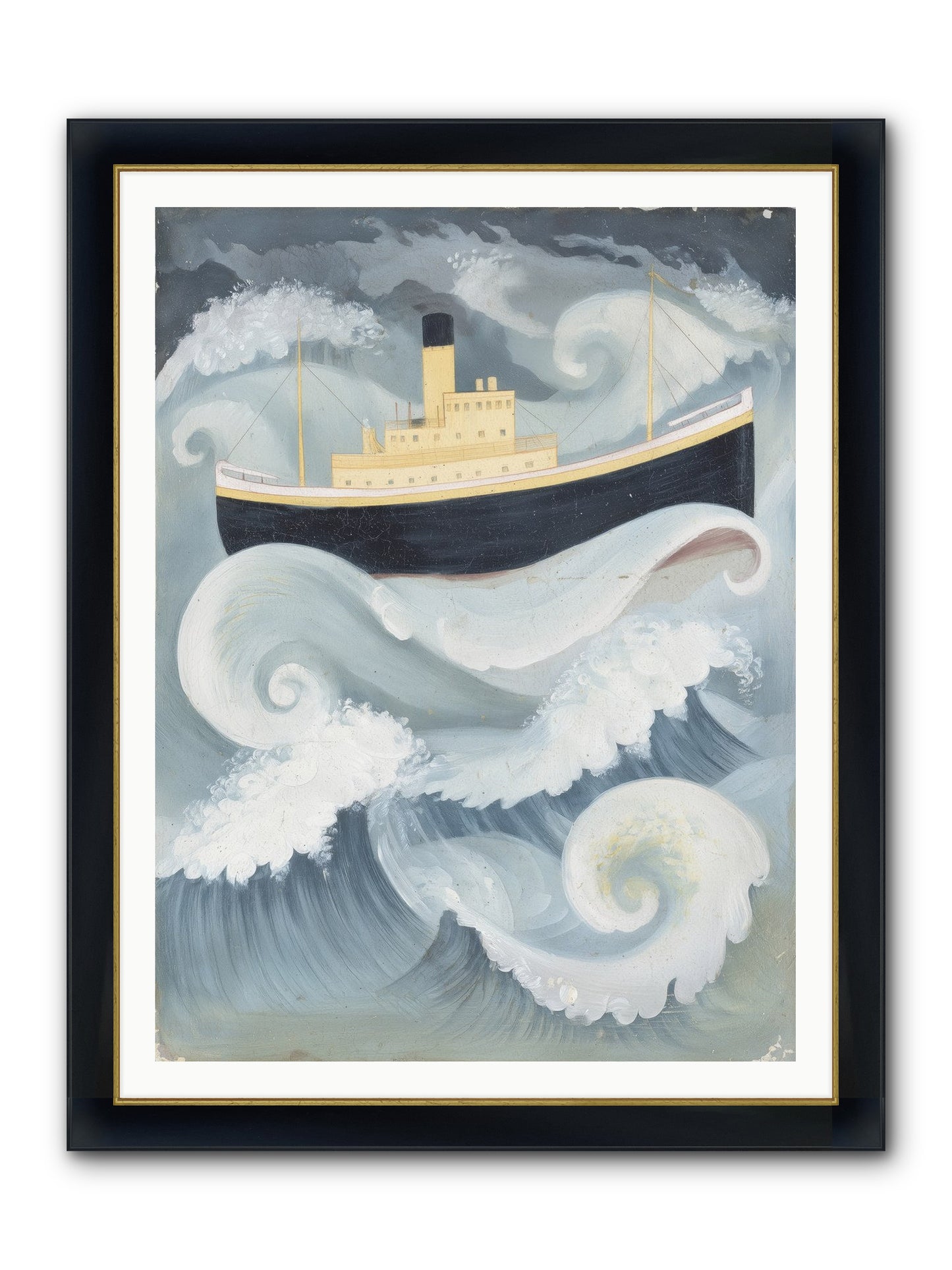Sea Voyager Framed Print - Wide Black w/Gold 36x48