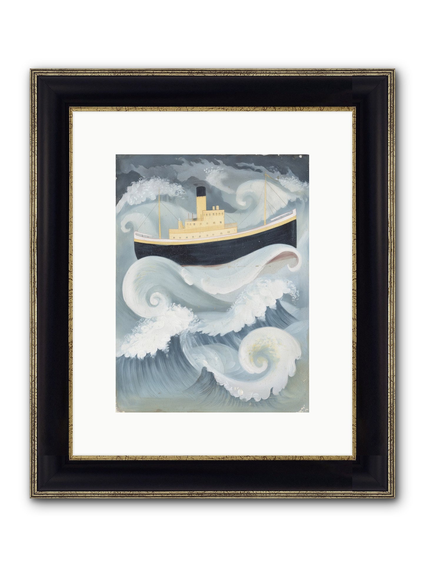 Sea Voyager Framed Print - Black & Gold 9x12
