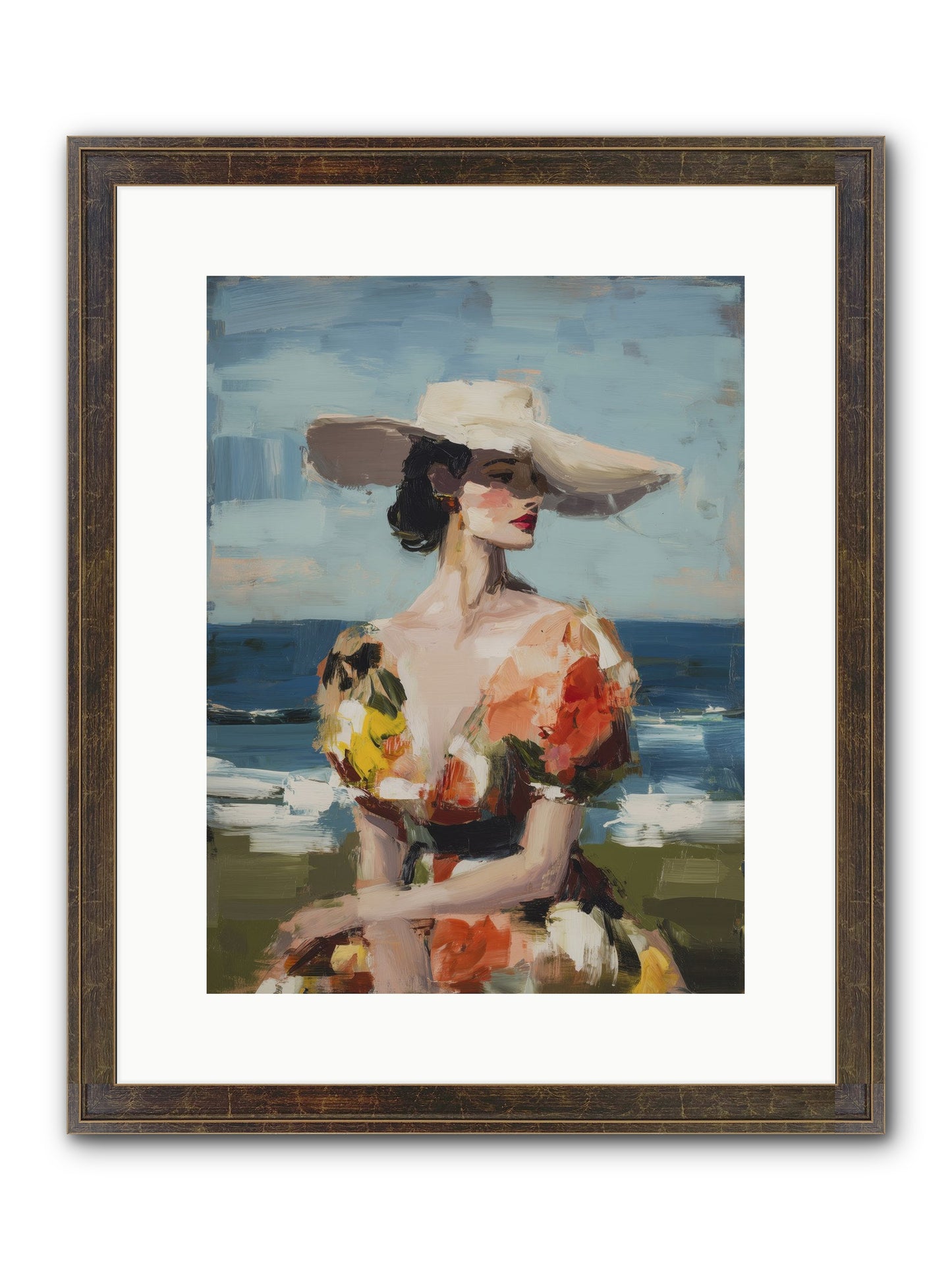 Sea Wind Portrait Framed Print - Slimwoods Black/Gold 12x16